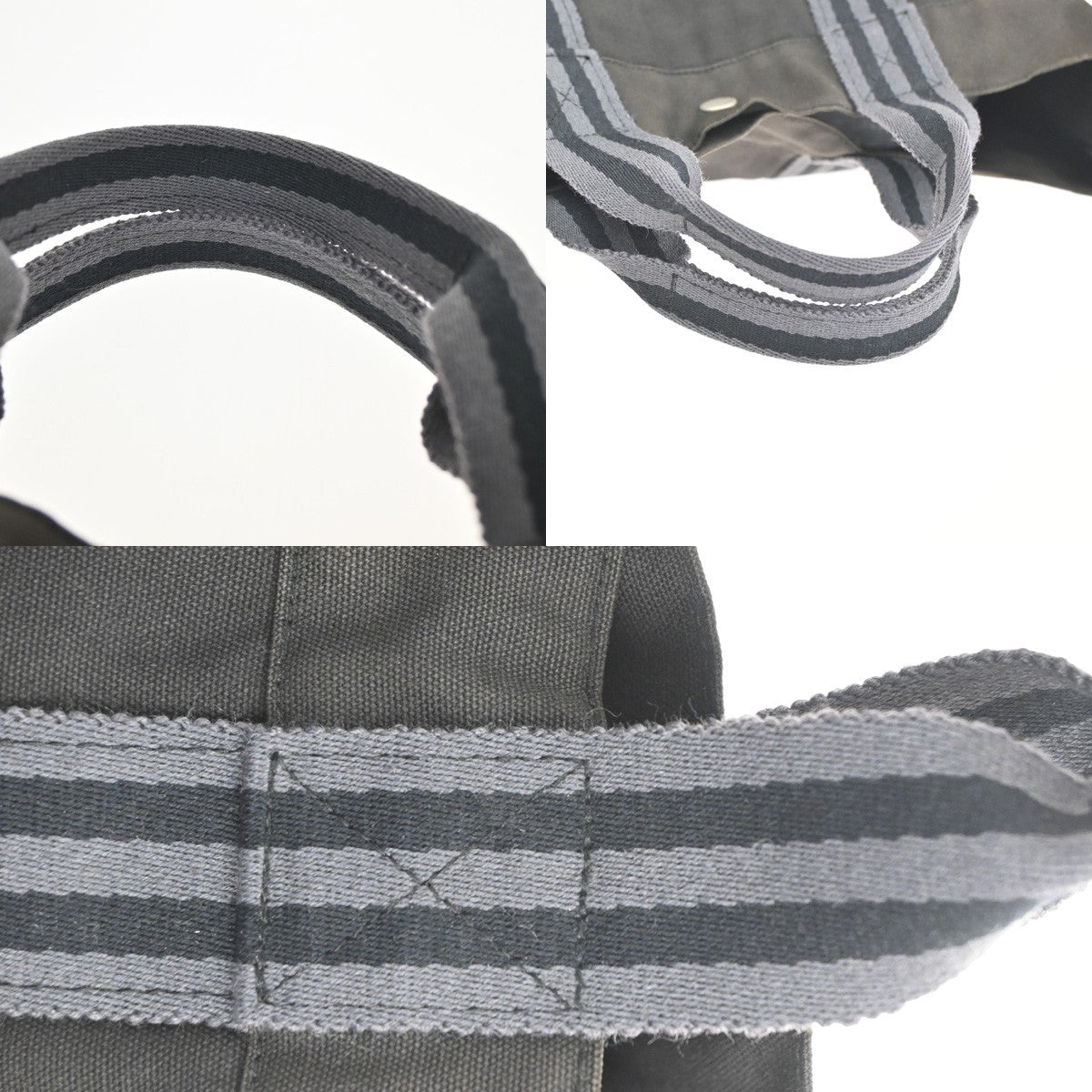 HERMES Fourre-Tout MM Hand Tote Bag Canvas Black France 100% Cotton 02KC915