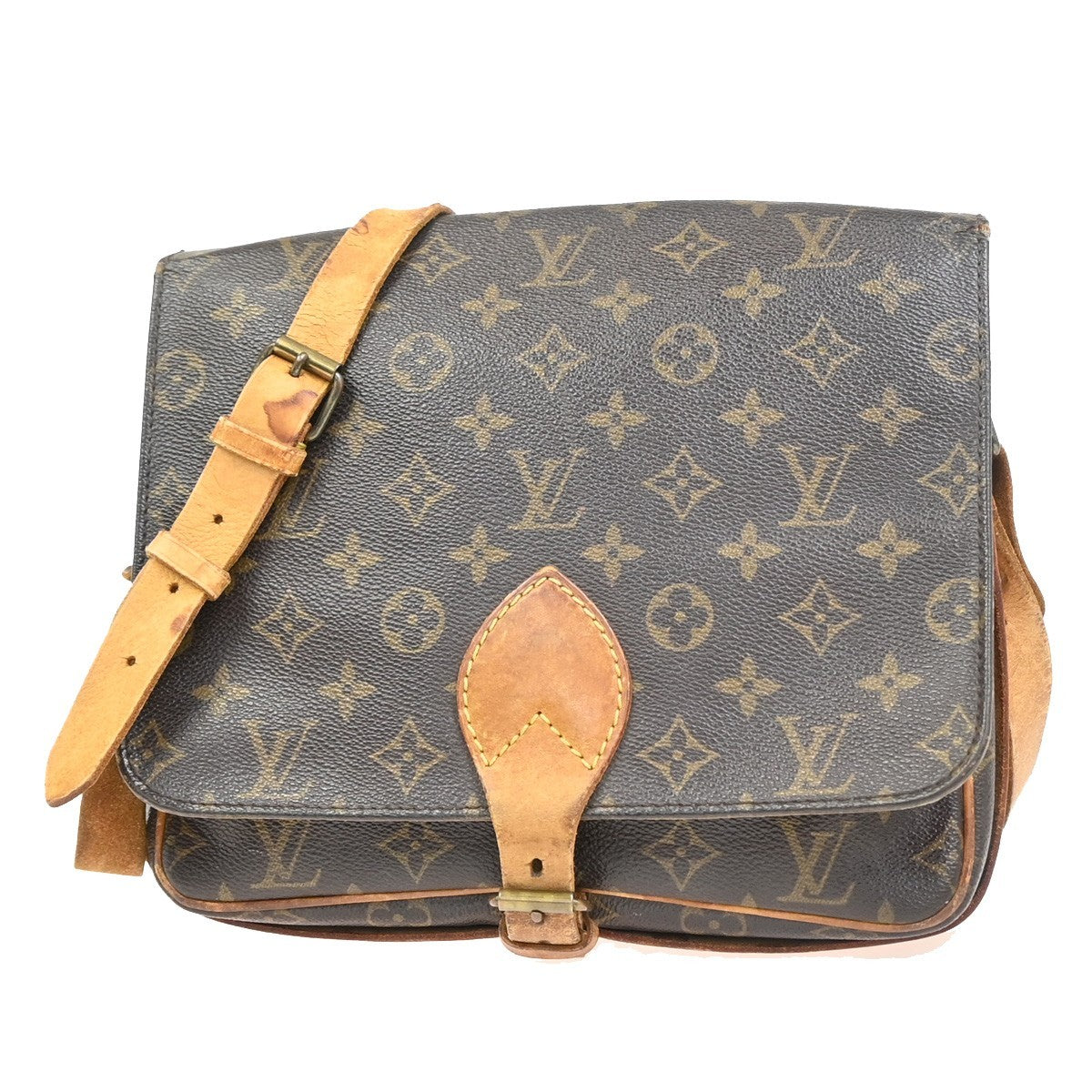 LOUIS VUITTON Cartouchiere GM Shoulder Bag Monogram Leather Brown M51252 32YH934
