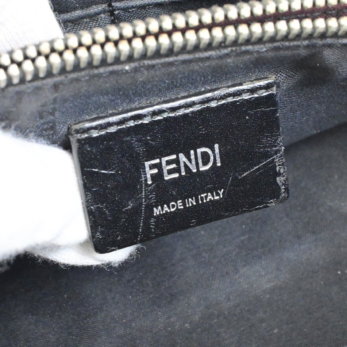FENDI Logo By The Way 2Way Shoulder Hand Bag Leather Blue Silver Italy 88FB359