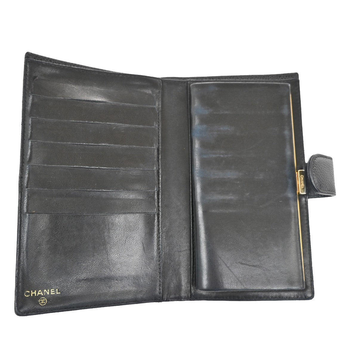 CHANEL CC Bifold Long Wallet  Grained Calfskin Leather BK GHW France 35RL721