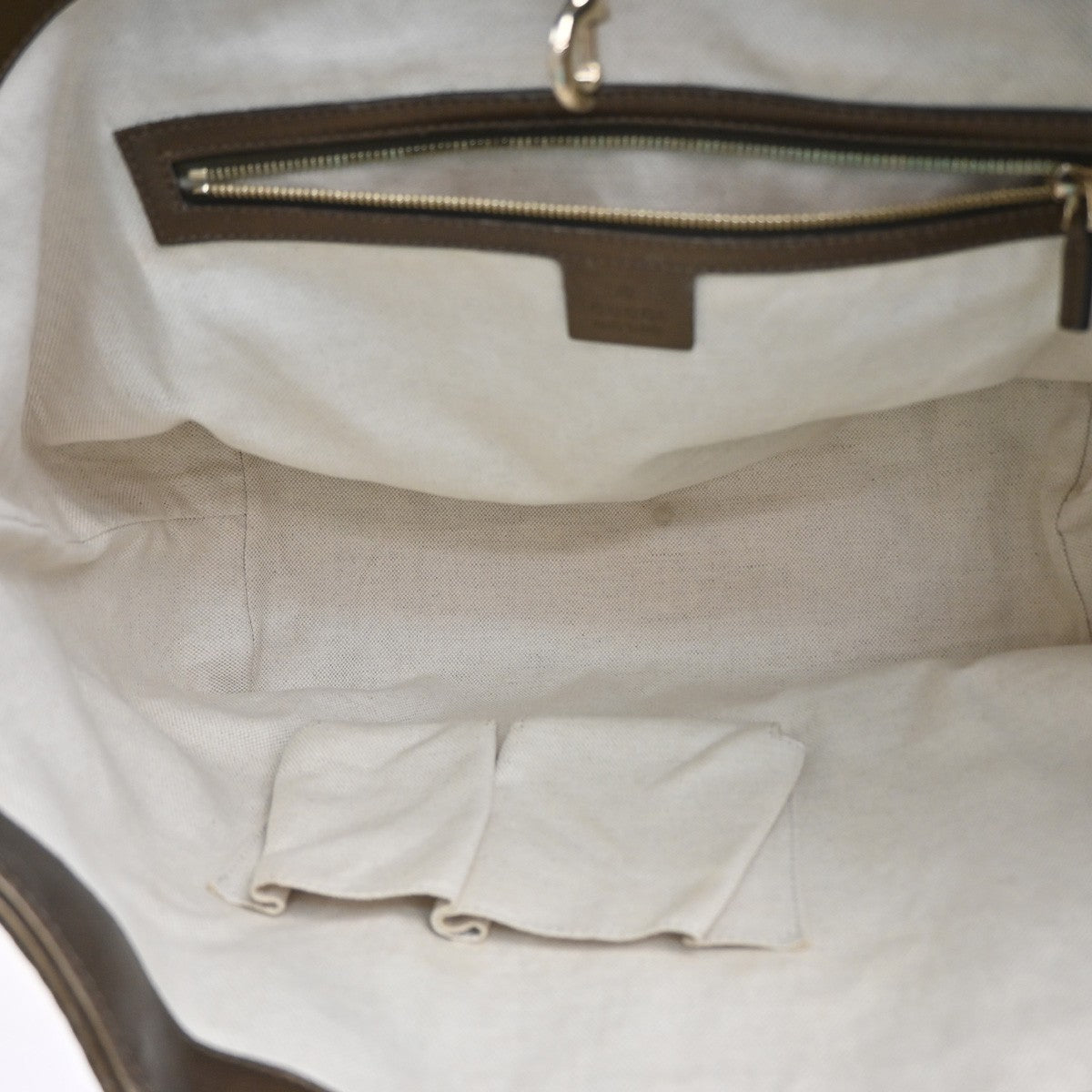 GUCCI GG Pattern Heart Bit Shoulder Bag Lurex Canvas Leather Brown Italy 31KC625