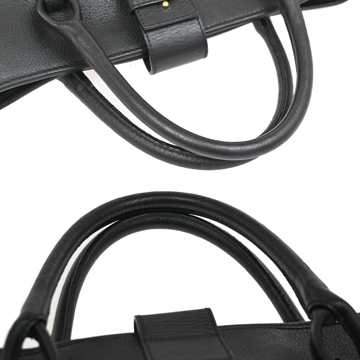 SALVATORE FERRAGAMO Gancini Shoulder Hand Bag Leather Black GHW 30DA049