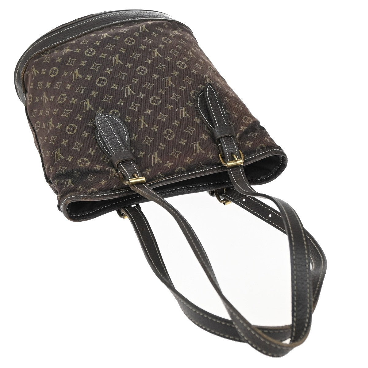 LOUIS VUITTON BUCKET PM Shoulder Tote Bag Monogram Mini Lin Brown M95226 67KP103