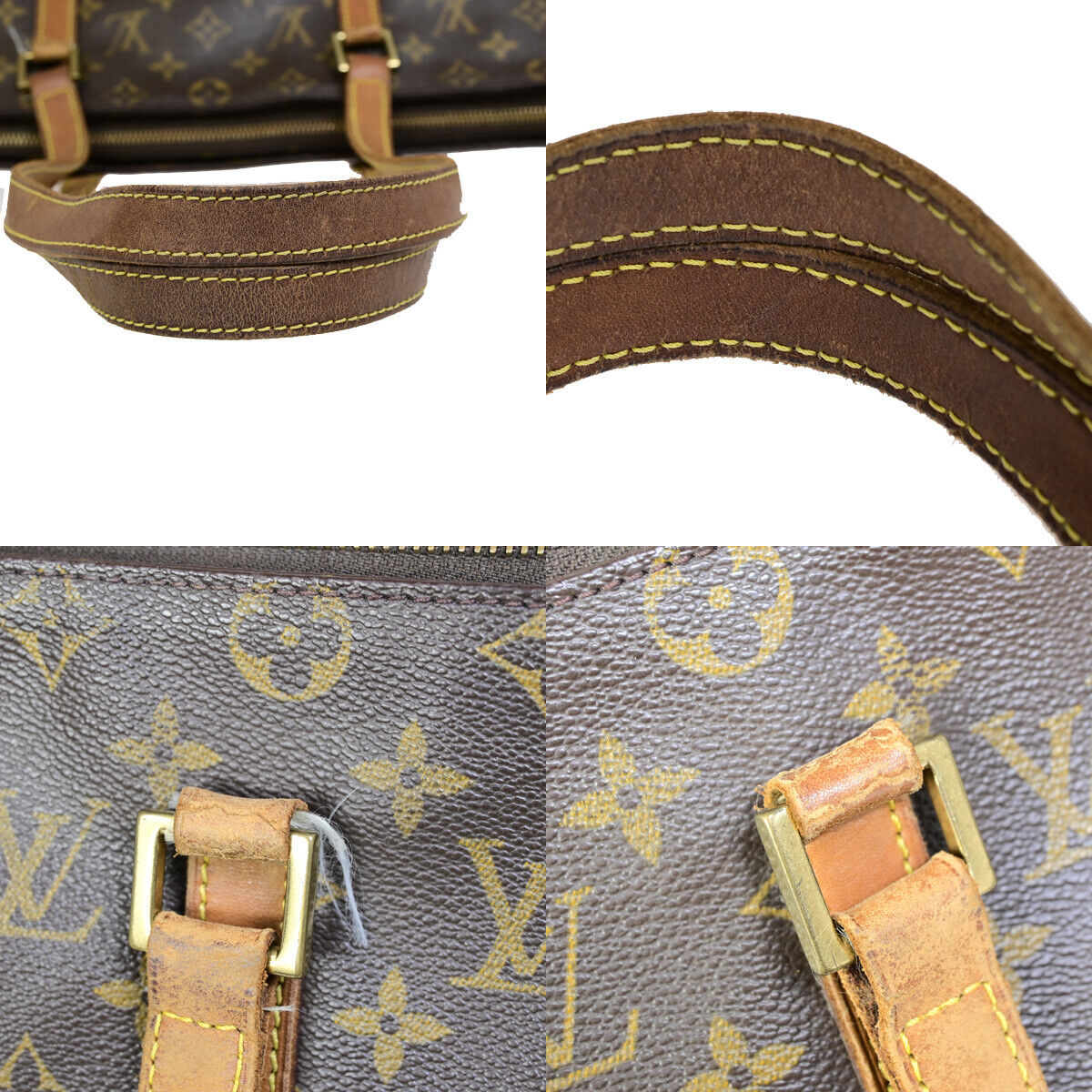 LOUIS VUITTON Cabas Mezzo Shoulder Bag Monogram Leather Brown M51151 31YF519