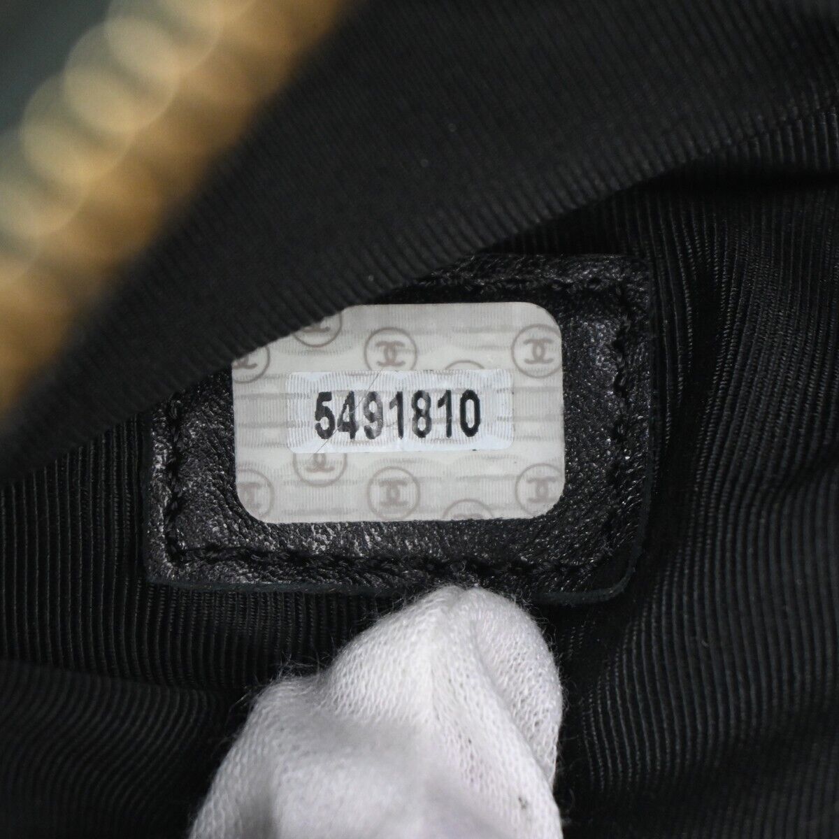 CHANEL CC Logo Shoulder Tote Bag Suede Skin Leather Khaki GHW Vintage 18HB212