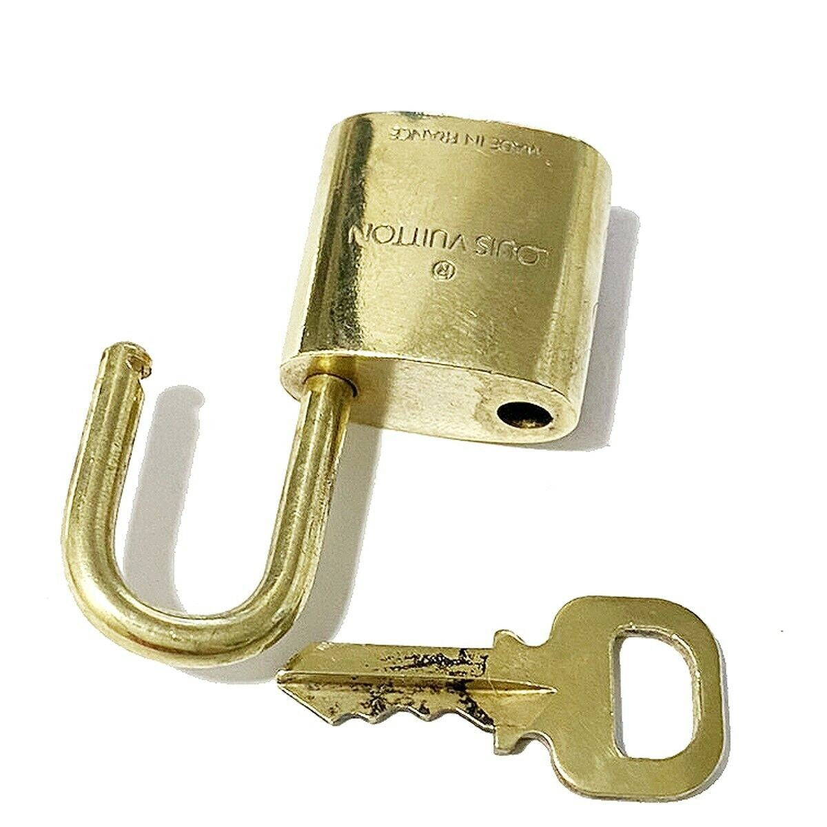 LOUIS VUITTON LV 10 SET PADLOCK KEY BAG CHARM CADENA GOLD-PLATED FRANCE 31MT193
