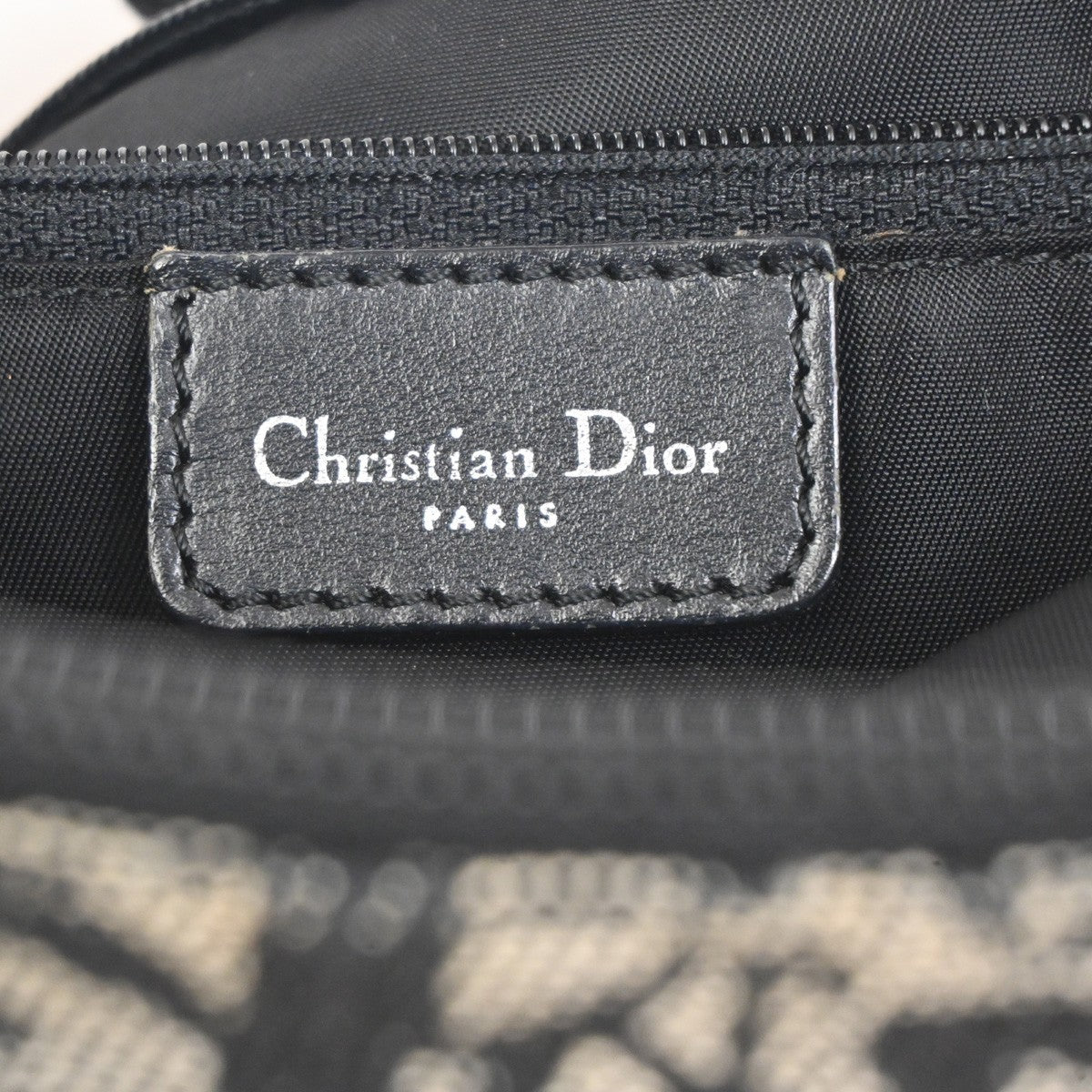 CHRISTAIN DIOR Trotter Shoulder Messenger Bag Canvas Leather BK WE Italy 72KC791