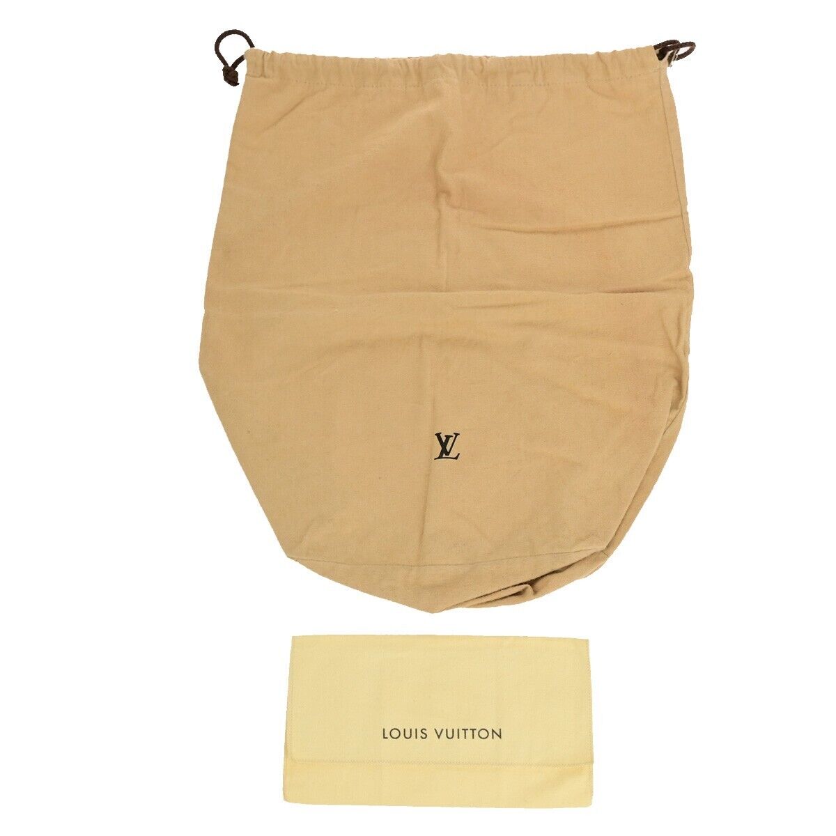 LOUIS VUITTON Logo 10 Set Dust Bag Drawstring Canvas Cotton Beige Brown 08EB518