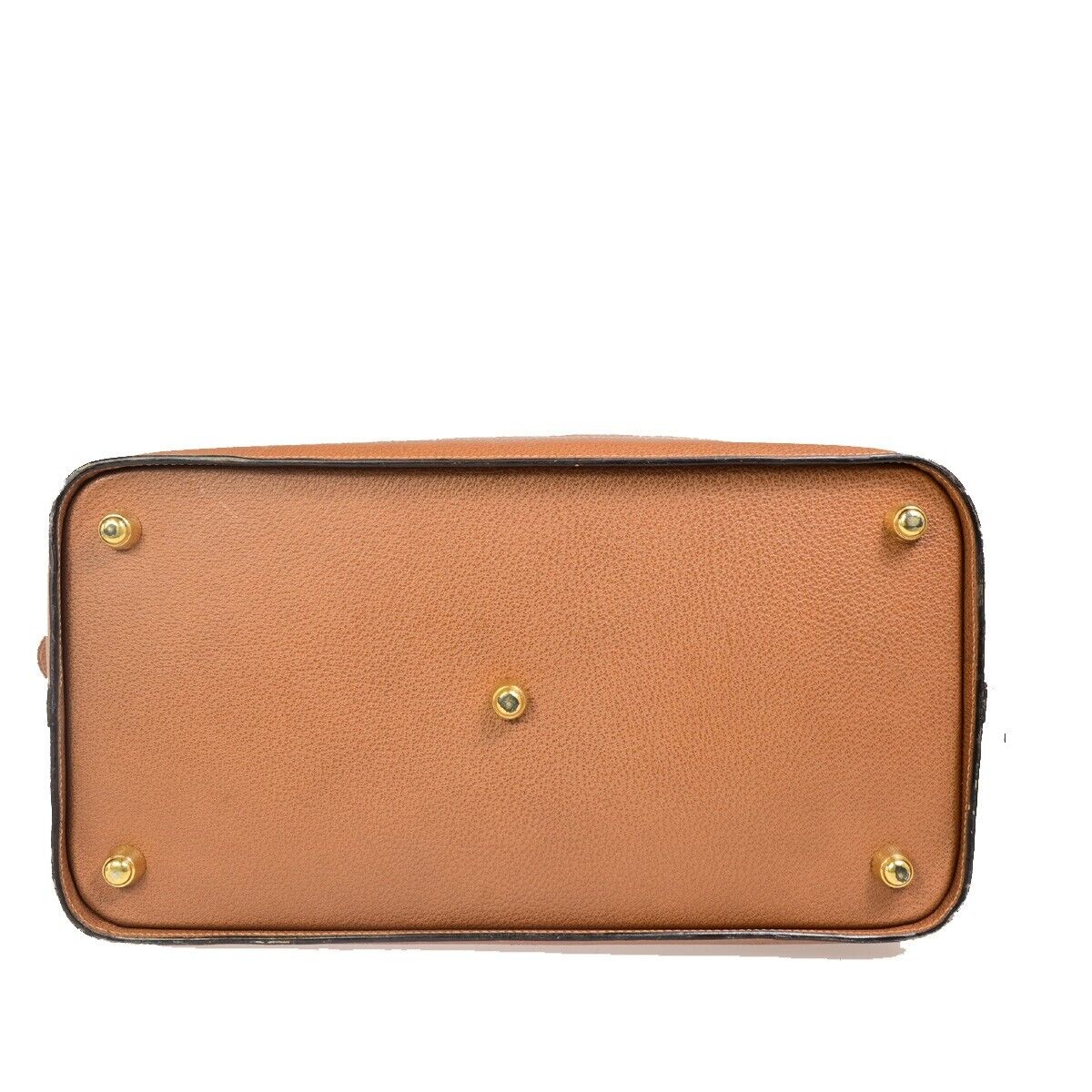 GUCCI Logo Camel Travel Hand Bag Leather Brown GWH Made In Italy 33FA974