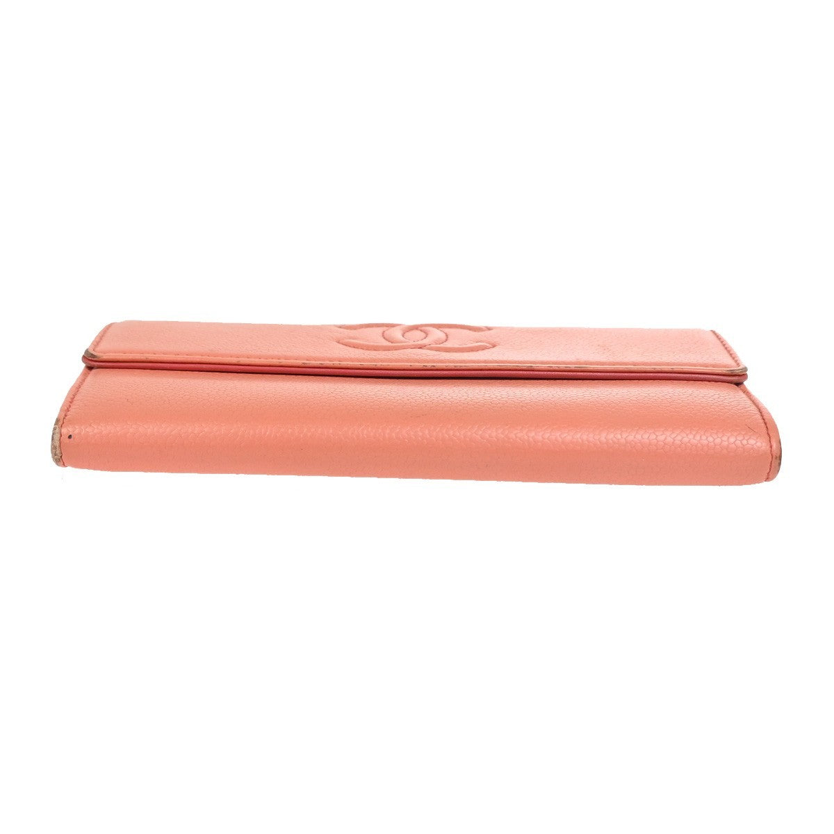 CHANEL CC Timeless Long Wallet Grained Calfskin Leather Orange GHW Italy 66KC754