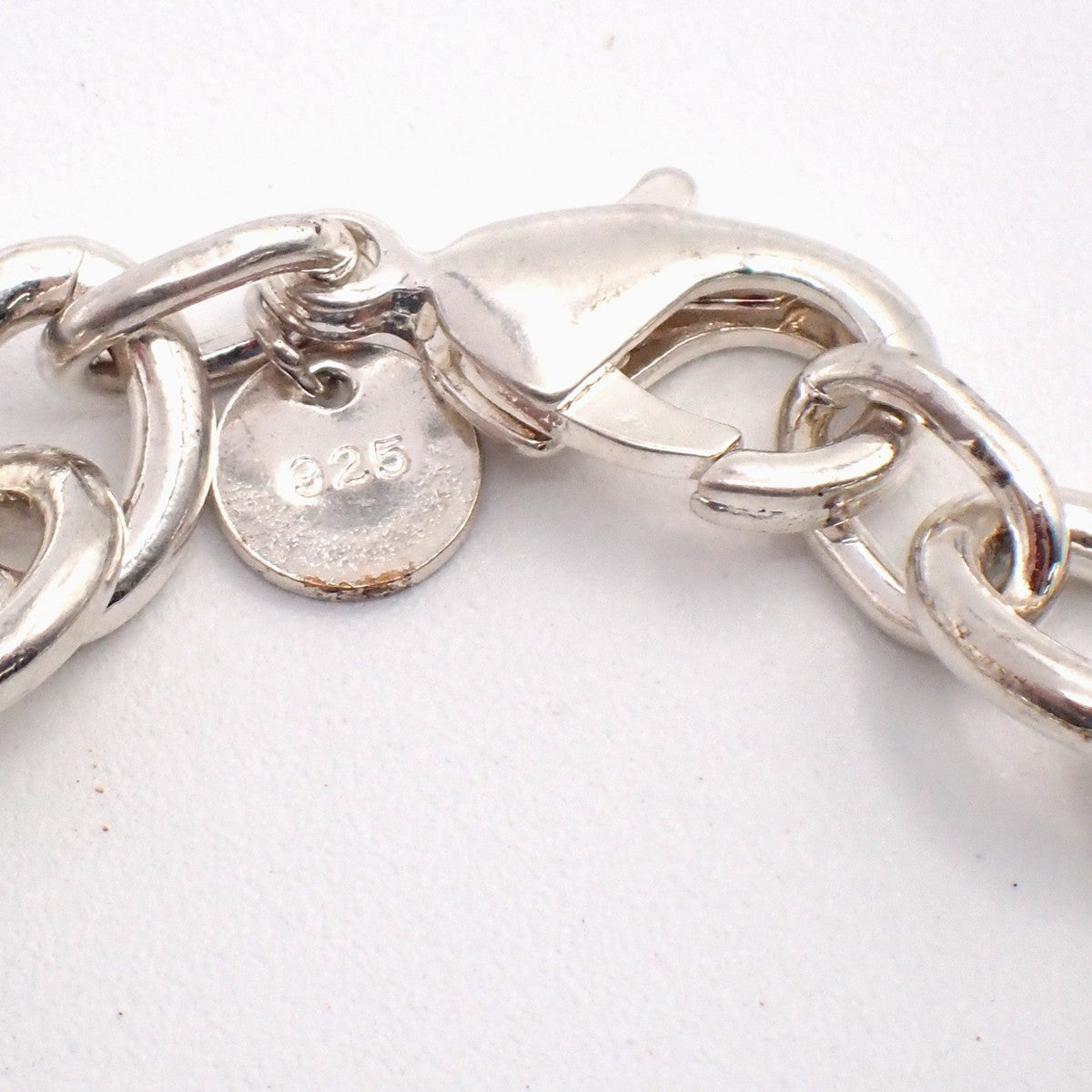Tiffany & Co. Logo Stencil Charm Bracelet Silver 925 33EG105