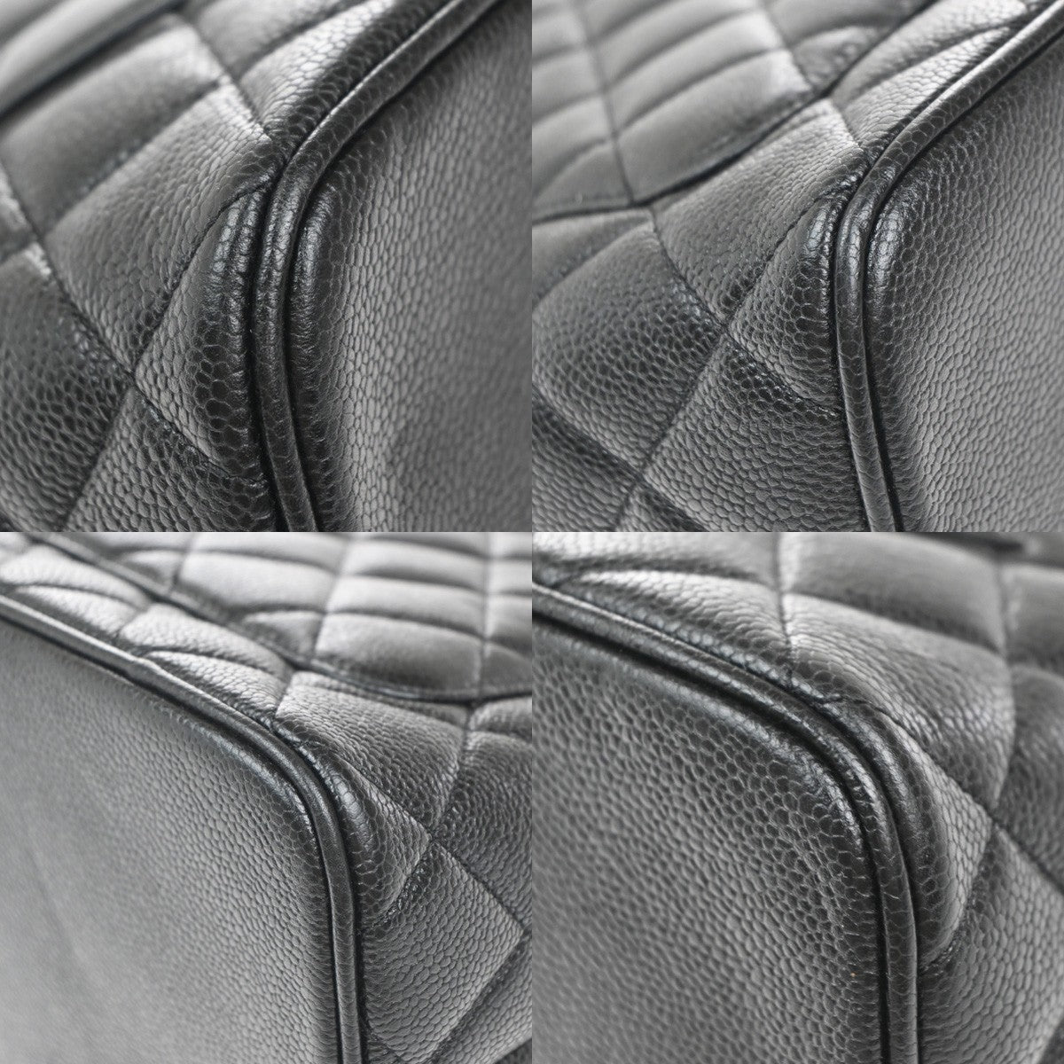 CHANEL Medallion Matelasse Shoulder Bag Grained Calfskin Leather Black 338RP060