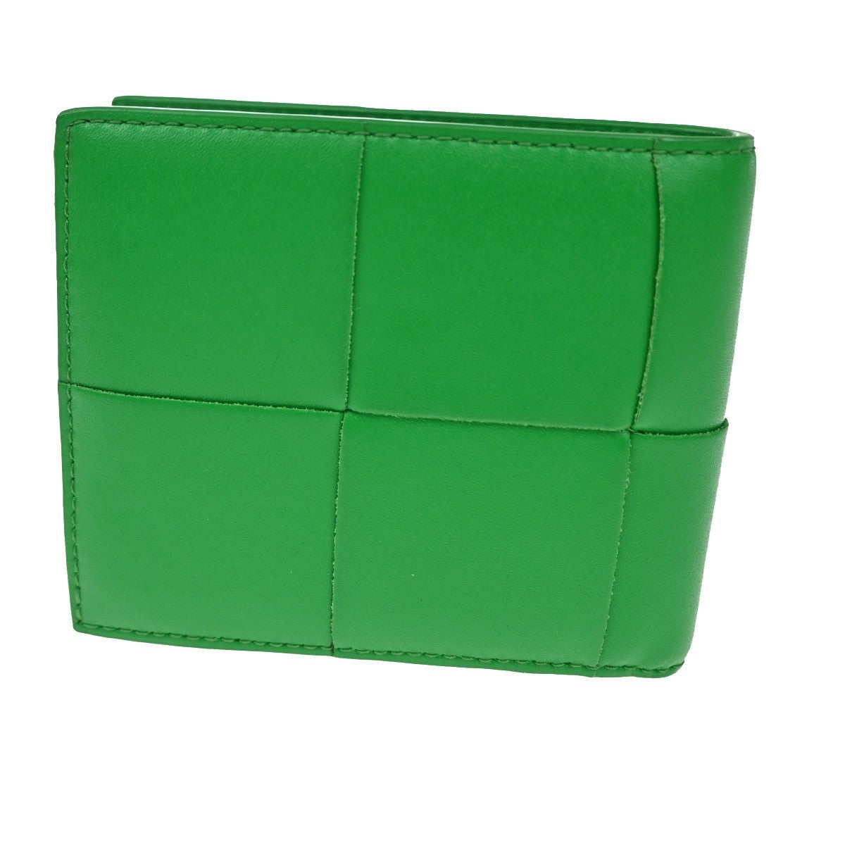 BOTTEGA VENETA Logo Intrecciato Bifold Wallet Purse Leather Green Italy 87RL575