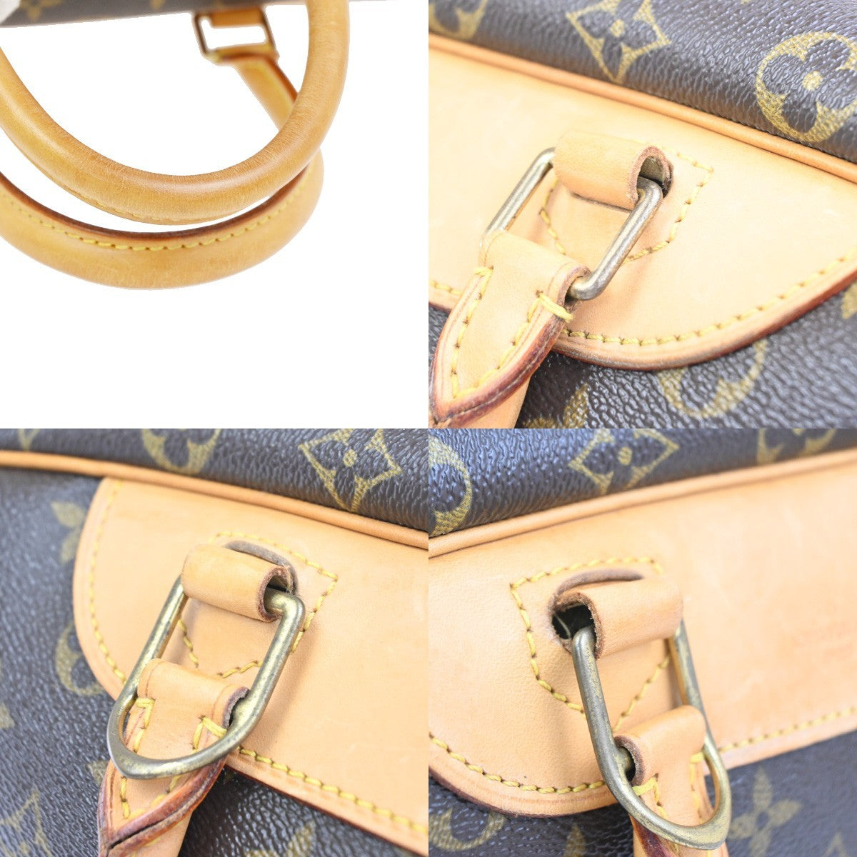 LOUIS VUITTON LV Logo Deauville Hand Bag Monogram Leather Brown M47270 10CA897