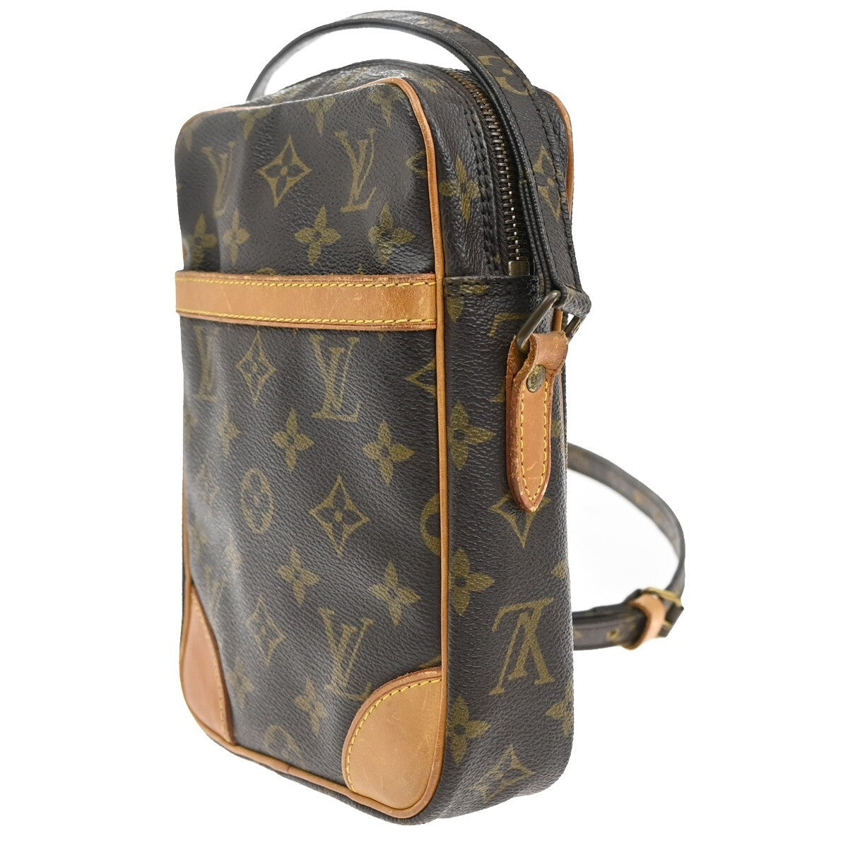 LOUIS VUITTON Danube Shoulder Bag Monogram Leather Brown France M45266 80EE553