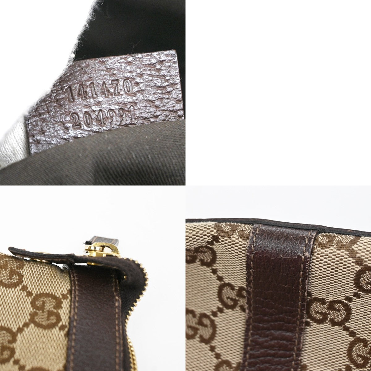GUCCI GG Pattern Abbey Shoulder Tote Bag Canvas Leather Brown GHW Italy 77YJ048