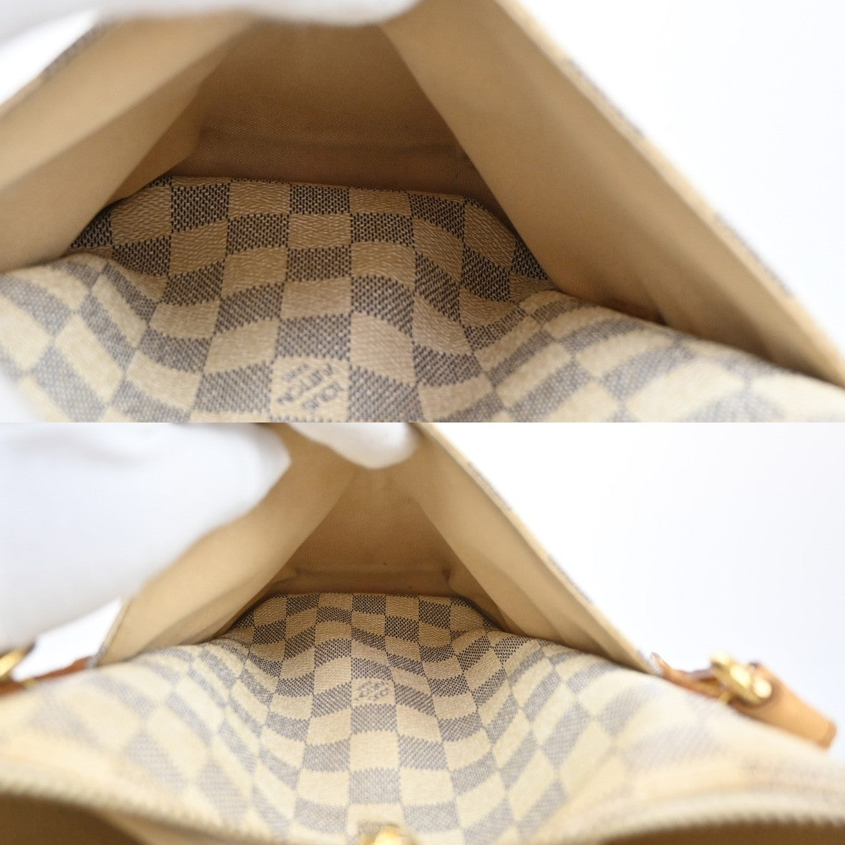 LOUIS VUITTON Totally MM Shoulder Bag Damier Azur Leather White N51262 86PA028