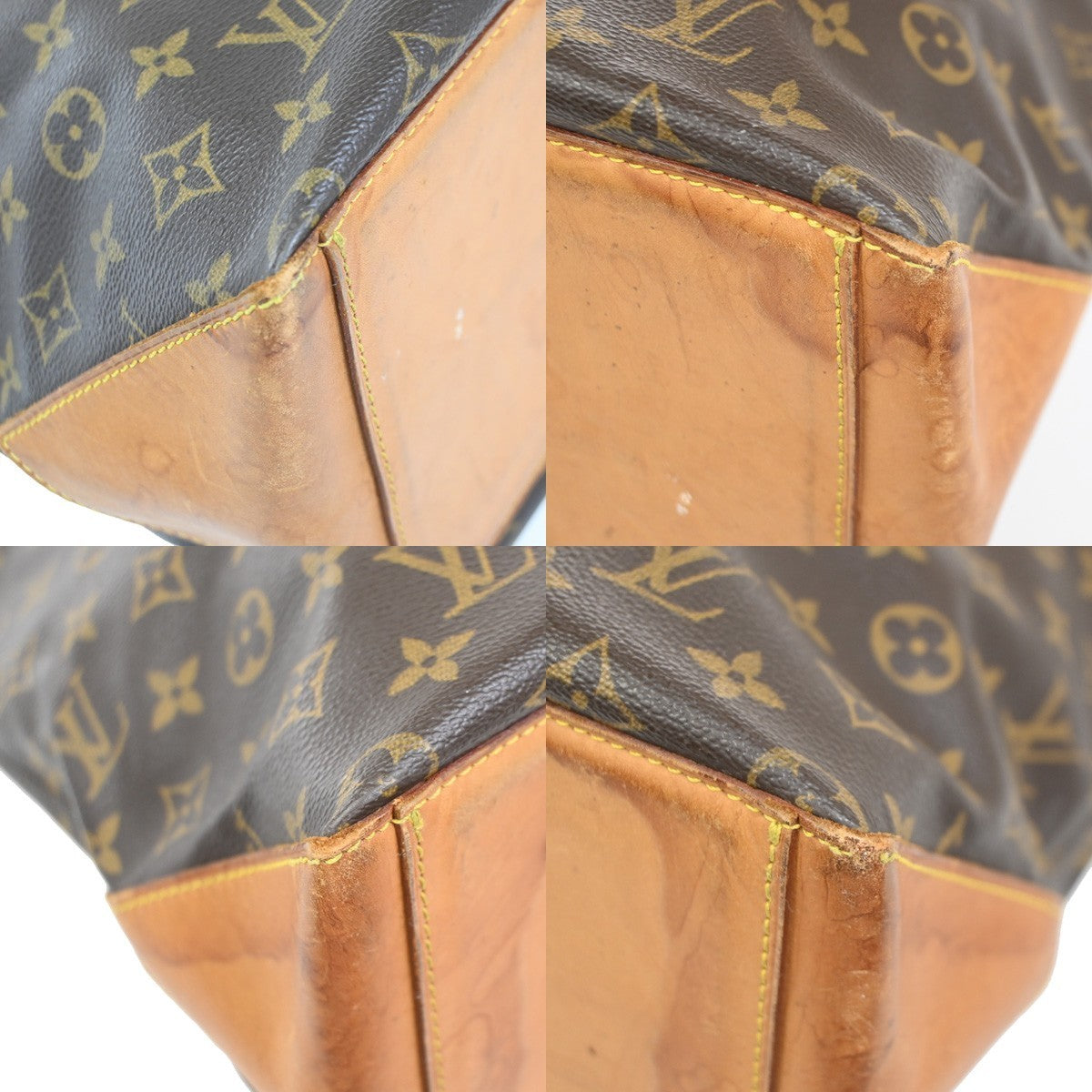 LOUIS VUITTON Cabas Mezzo Shoulder Bag Monogram Leather Brown M51151 83KC316