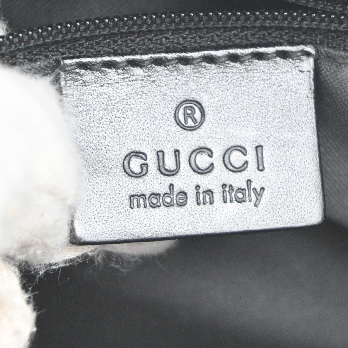 GUCCI Logo GG Pattern Hand Bag Canvas Leather Black SHW Italy 63KP541