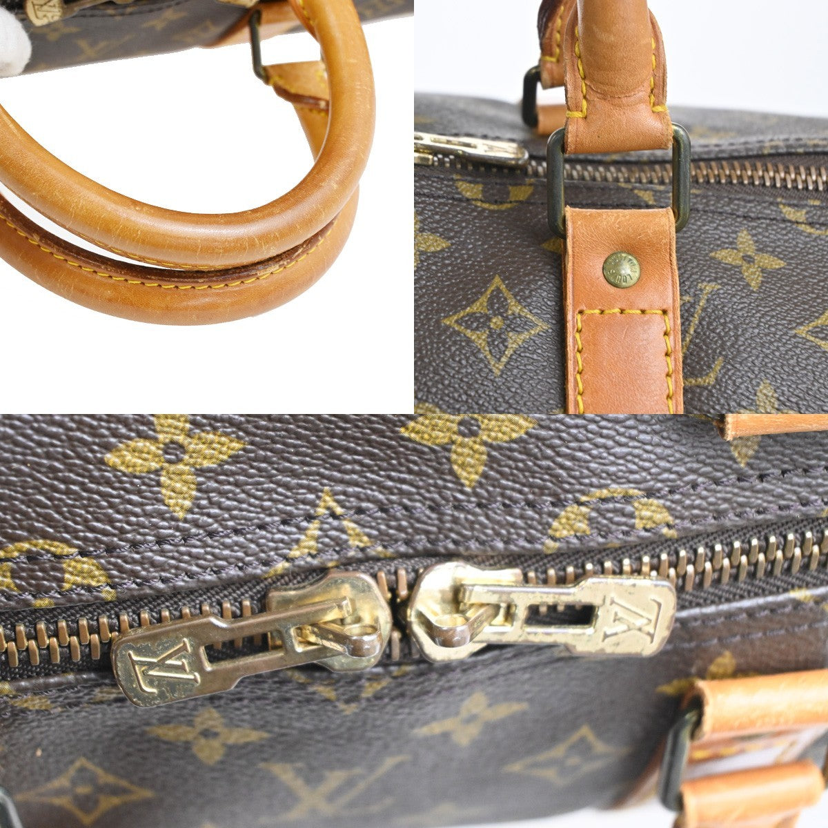 LOUIS VUITTON Keepall 55 Travel Hand Bag Monogram Leather Brown M41424 75TA618