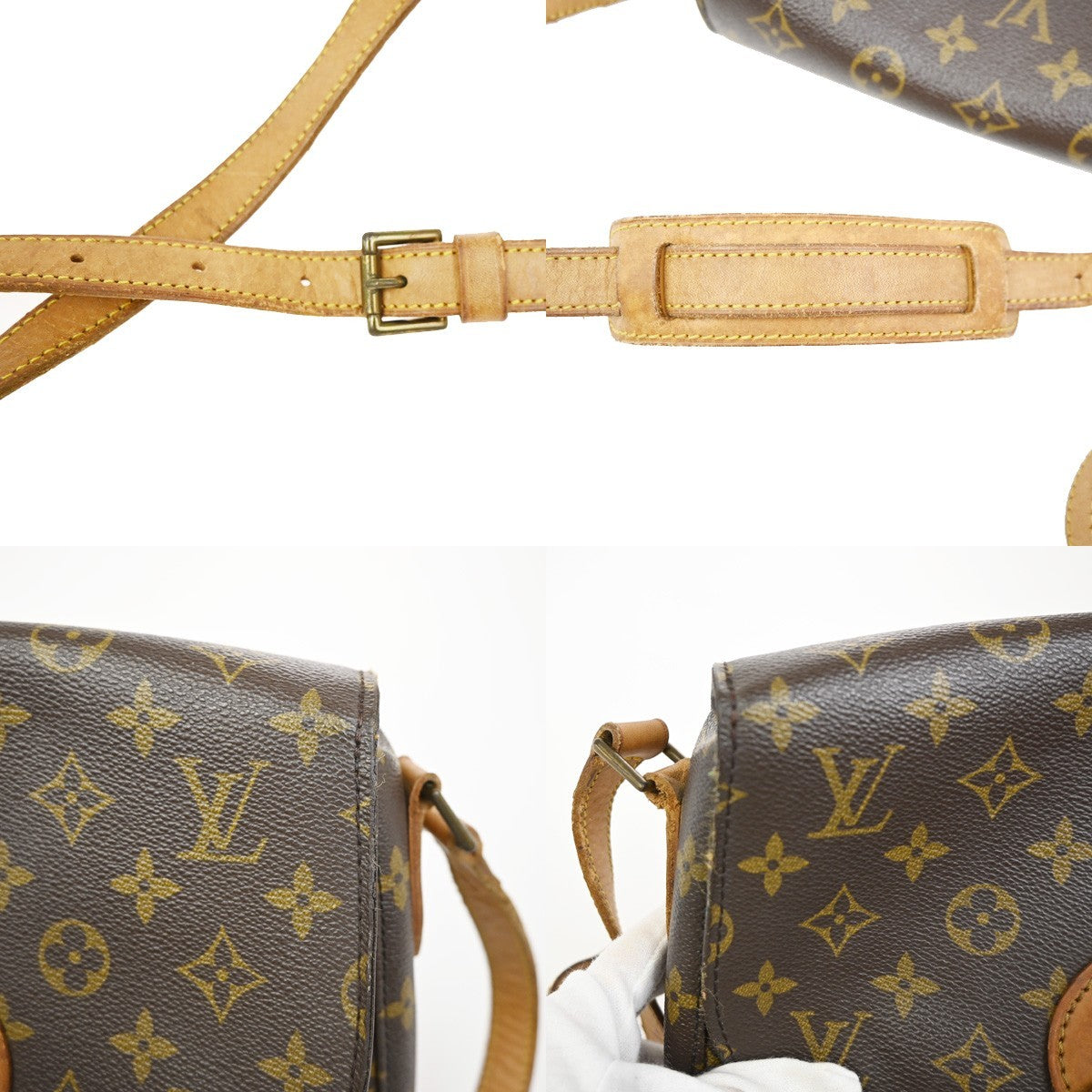 LOUIS VUITTON Saint Cloud GM Shoulder Bag Monogram Leather Brown M51242 36ZA258