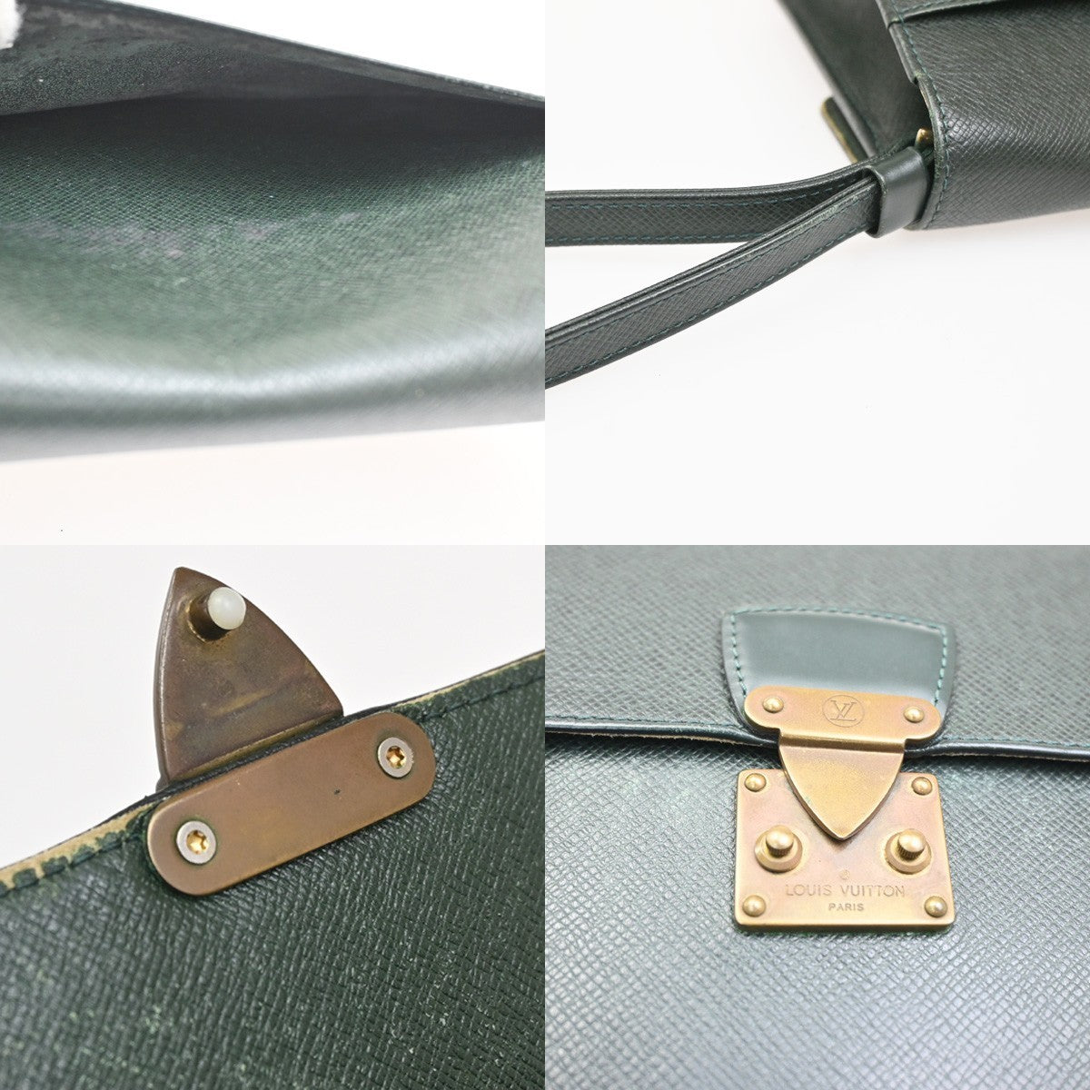 LOUIS VUITTON Pochette Kourad Clutch Hand Bag Taiga Leather GN M30194 05KC165