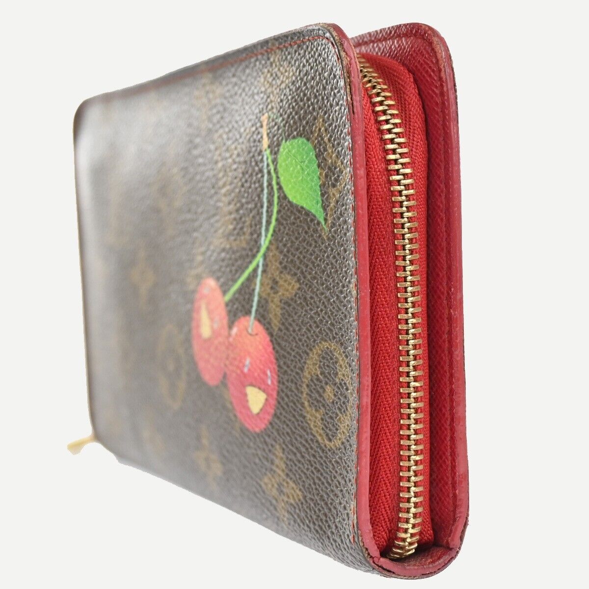 LOUIS VUITTON LV Zippy Long Wallet Purse Monogram Cherry Brown M95006 35FA453