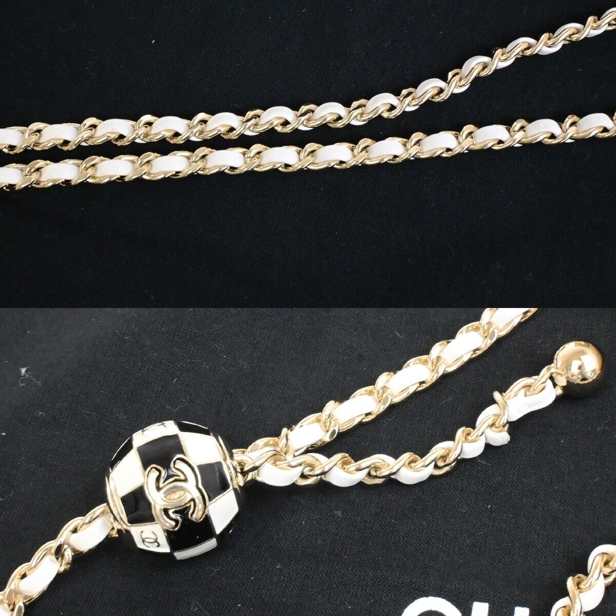 CHANEL CC Logo MatelasseFlap Chain Shoulder Bag Leather White GHW 892RF212