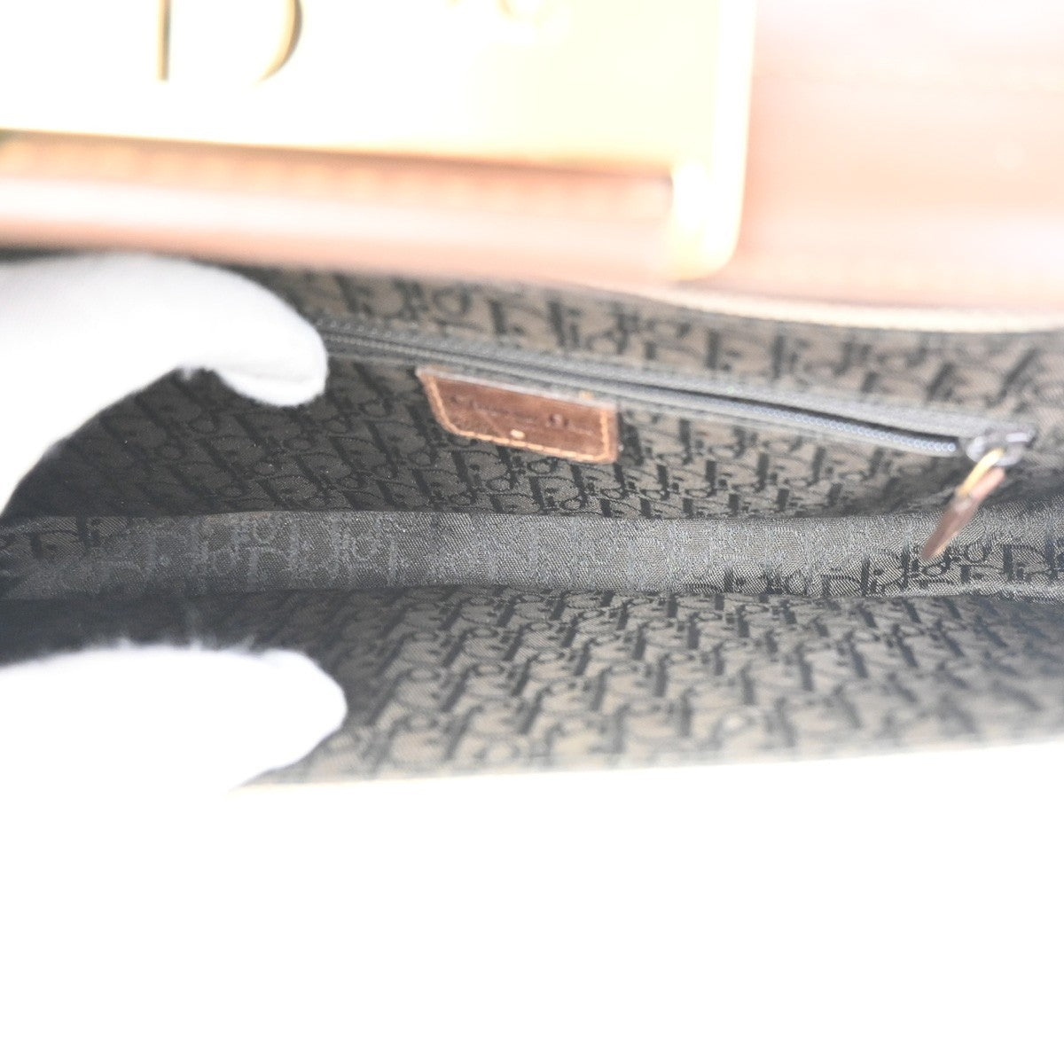 CHRISTIAN DIOR Columbus Flap Shoulder Bag Canvas Leather Beige GHW Italy 51RL926