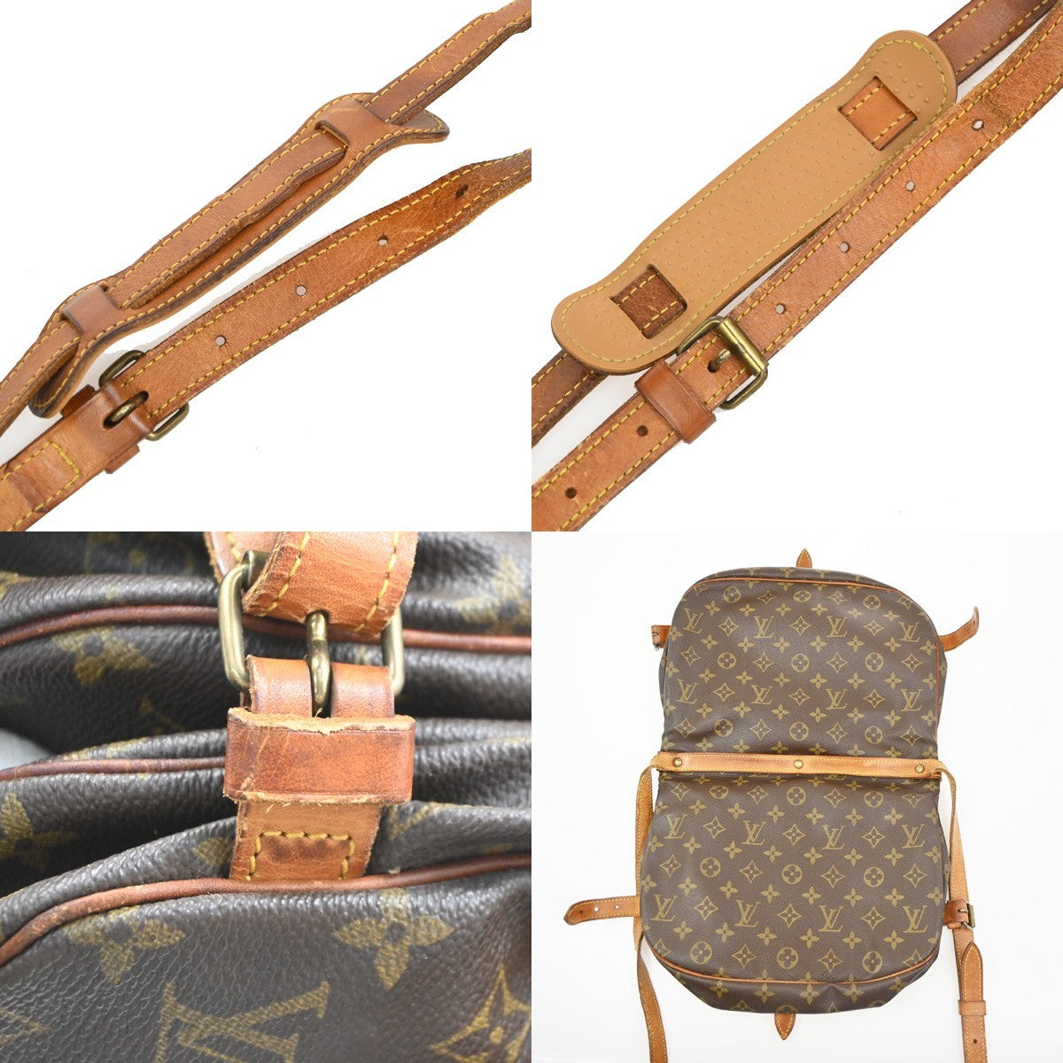 LOUIS VUITTON Logo Saumur 30 Shoulder Bag Monogram Leather Brown M42256 39PA062