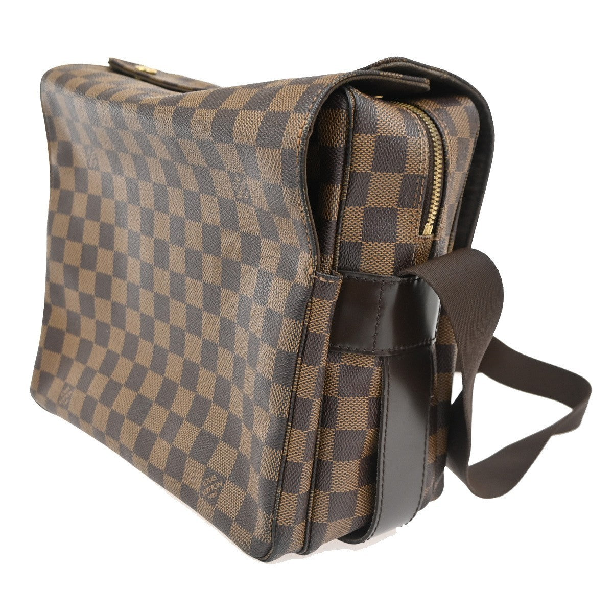 LOUIS VUITTON Naviglio Shoulder Bag Damier Ebene Leather Brown N45255 77TA691