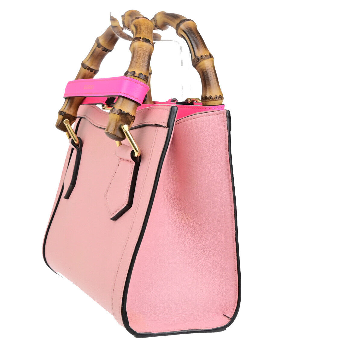 GUCCI Bamboo Diana Mini Tote 2Way Shoulder Hand Bag Leather Pink GHW 678RK731