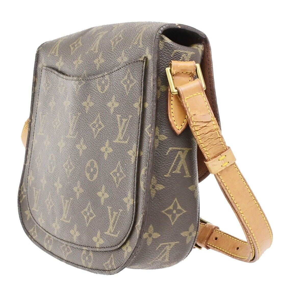 LOUIS VUITTON Saint Cloud GM Shoulder Bag Monogram Leather Brown M51242 61ED903