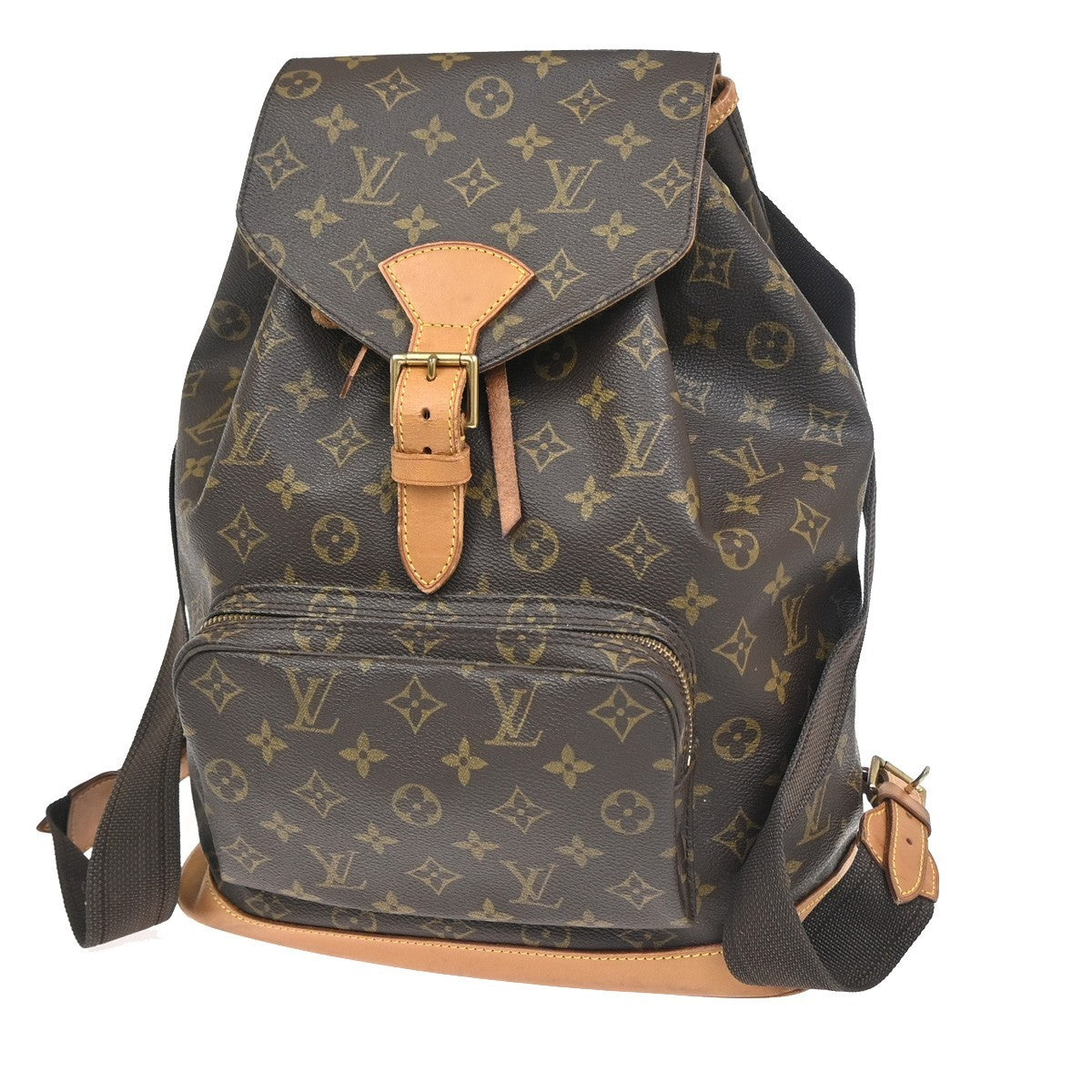 LOUIS VUITTON Montsouris GM Backpack Bag Monogram Leather Brown M51135 96KC794