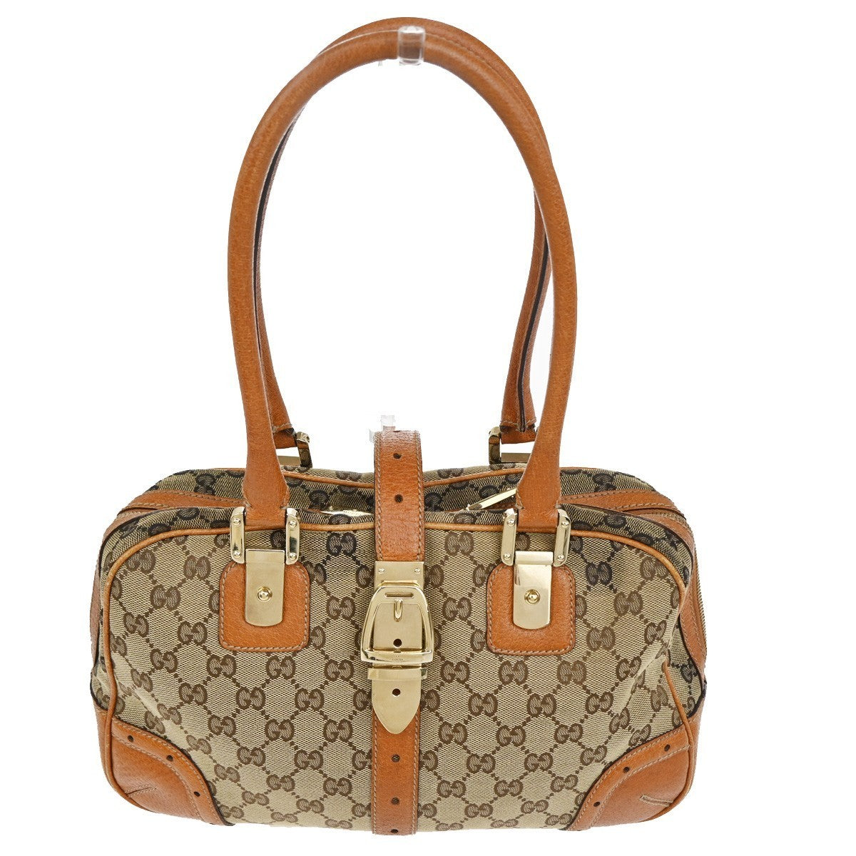 GUCCI GG Pattern Shoulder Tote Bag Canvas Leather Brown GHW Italy 80TA329