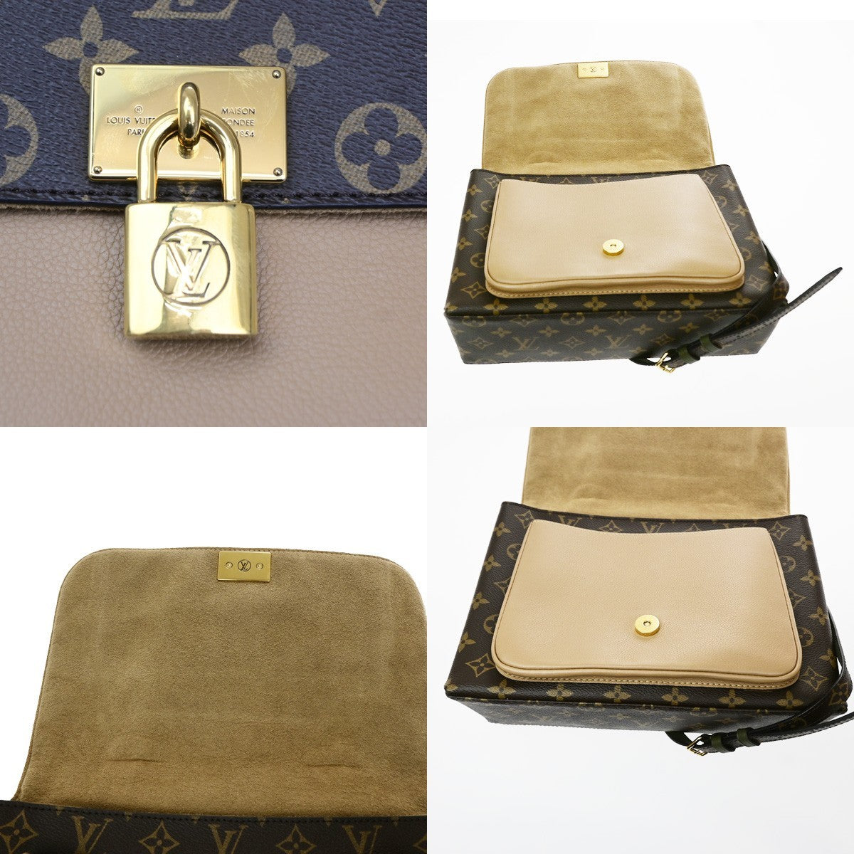 LOUIS VUITTON Logo Marignan Shoulder Bag Monogram Leather Brown M44259 600RQ083