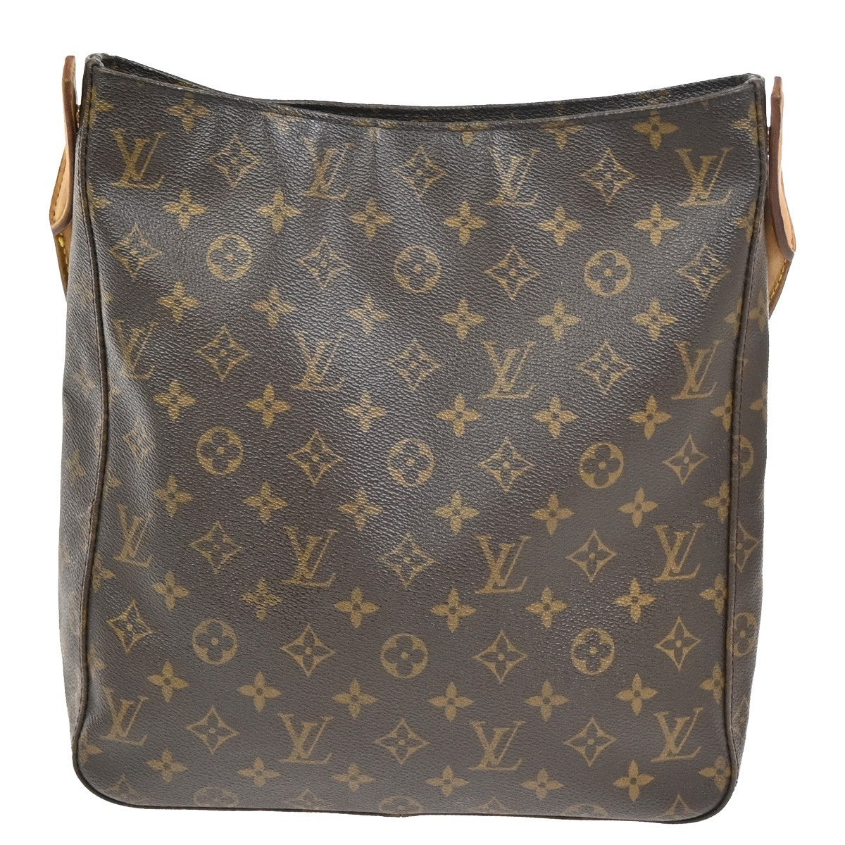 LOUIS VUITTON Logo Looping GM Shoulder Bag Monogram Leather Brown M51145 87KC187
