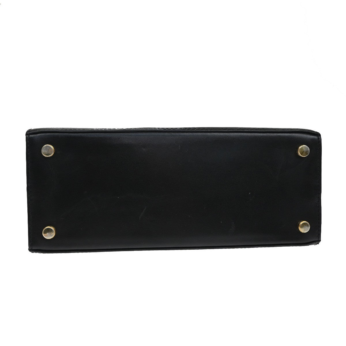 SALVATORE FERRAGAMO Logo Vara Hand Bag Leather Canvas Black GHW Italy 64KB165