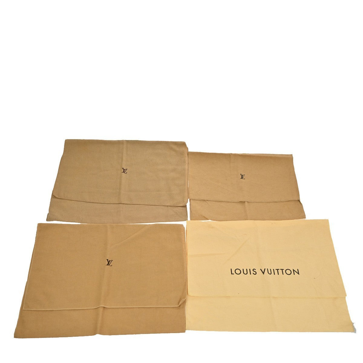 LOUIS VUITTON Logo 10 Set Dust Bag Drawstring Canvas Cotton Beige Brown 07KB709