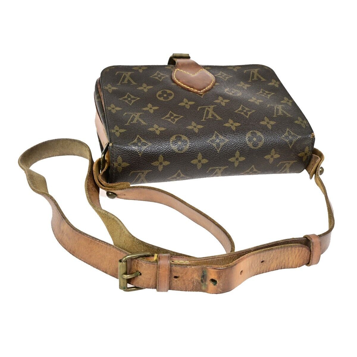 LOUIS VUITTON Cartouchiere MM Shoulder Bag Monogram Leather Brown M51253 68HC030