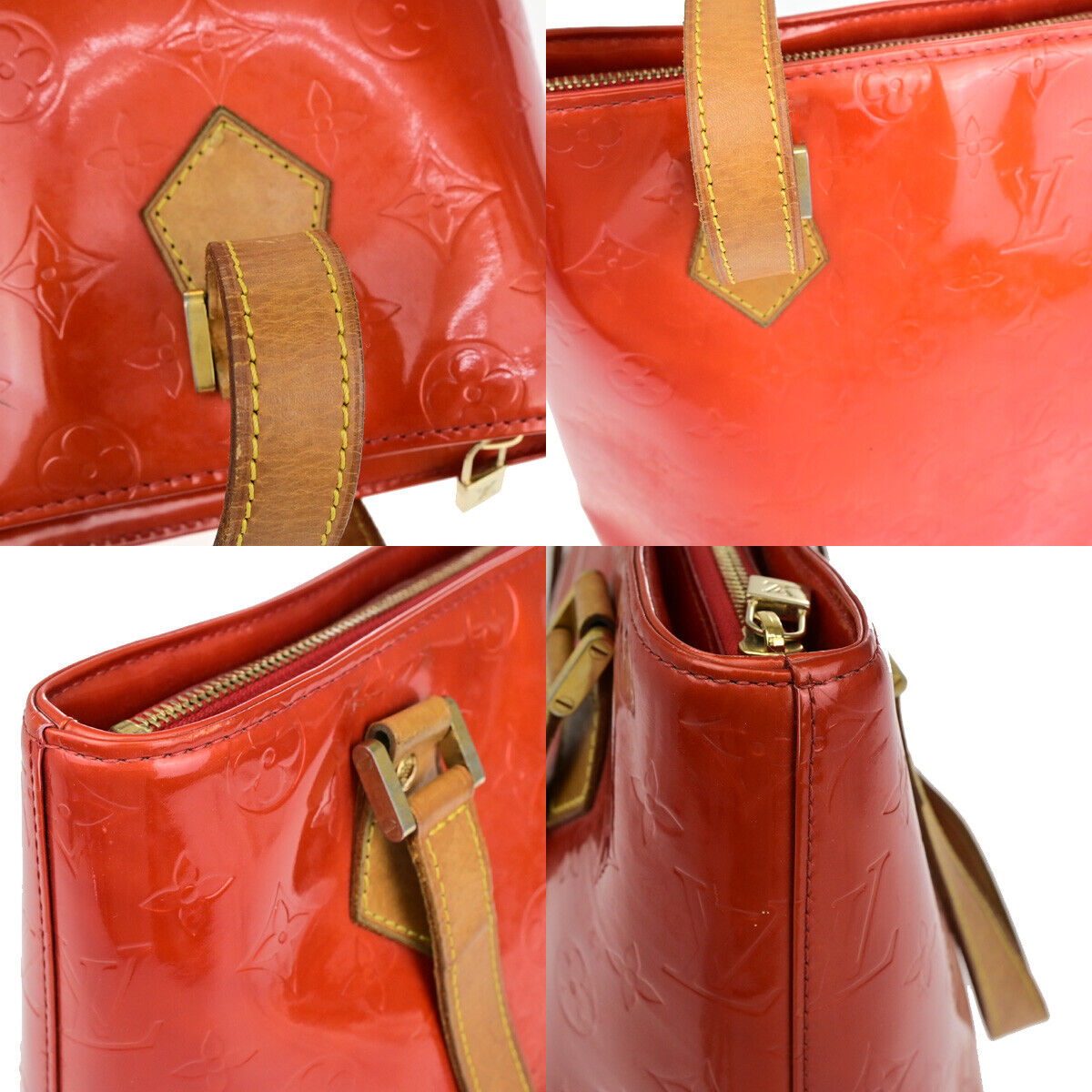 LOUIS VUITTON Houston Shoulder Bag Monogram Vernis Rouge M91092 60YF418