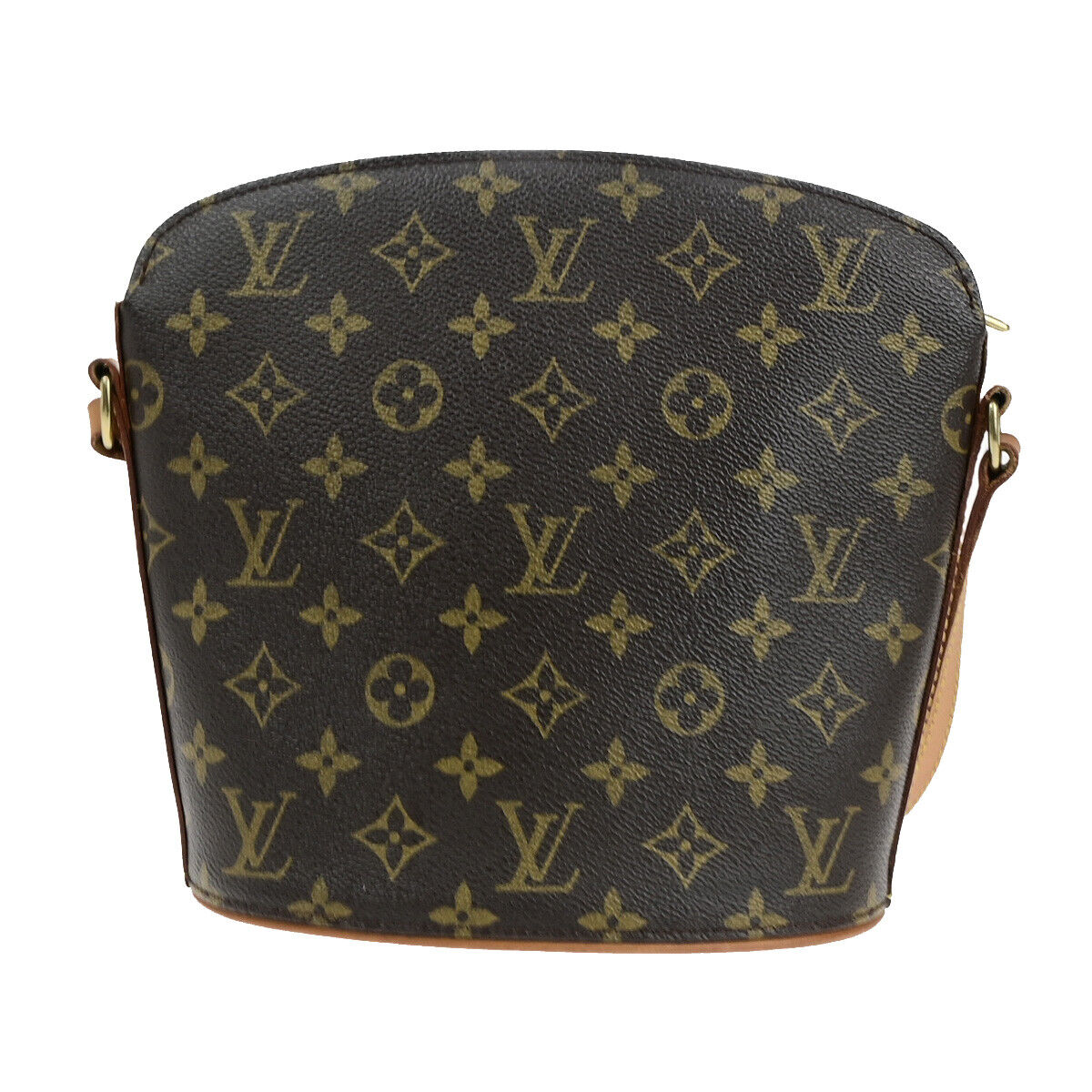 LOUIS VUITTON Logo Drouot Shoulder Bag Monogram Leather Brown M51290 16YF371