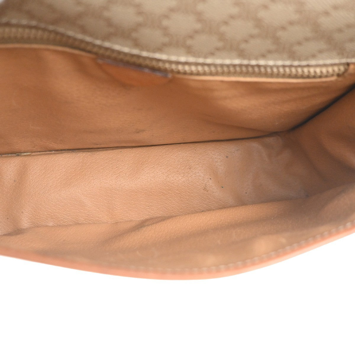 CELINE Logo Macadam Pattern Shoulder Bag PVC Leather Beige GHW Italy 68KC717