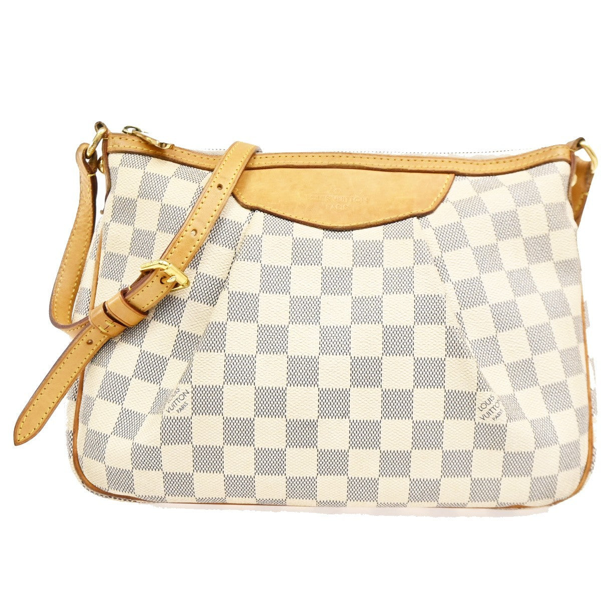 LOUIS VUITTON Totally PM Shoulder Bag Damier Azur Leather White N51261 14TA675