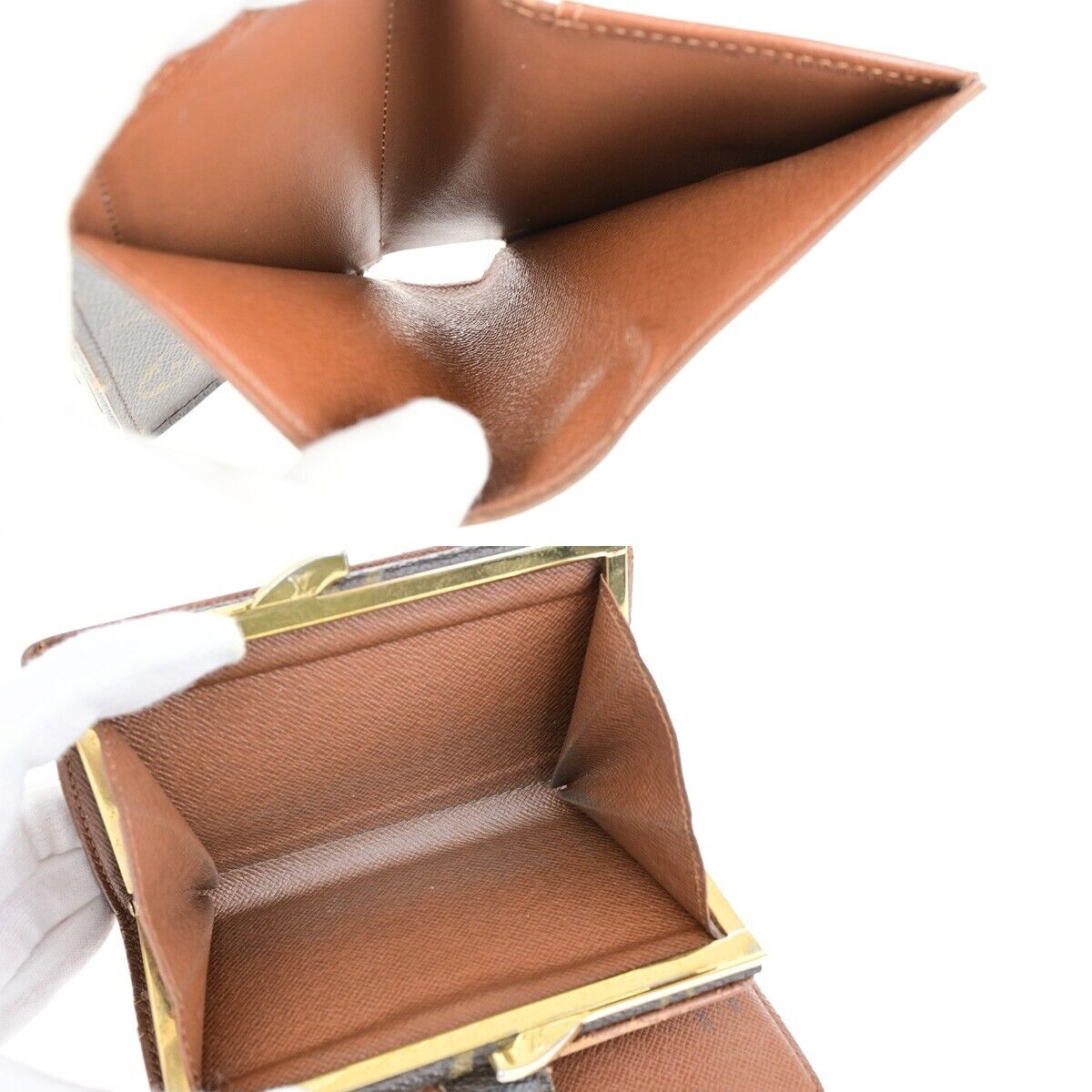 LOUIS VUITTON 4 Set Long Bifold Wallet Purse Monogram Leather Brown 36YF005
