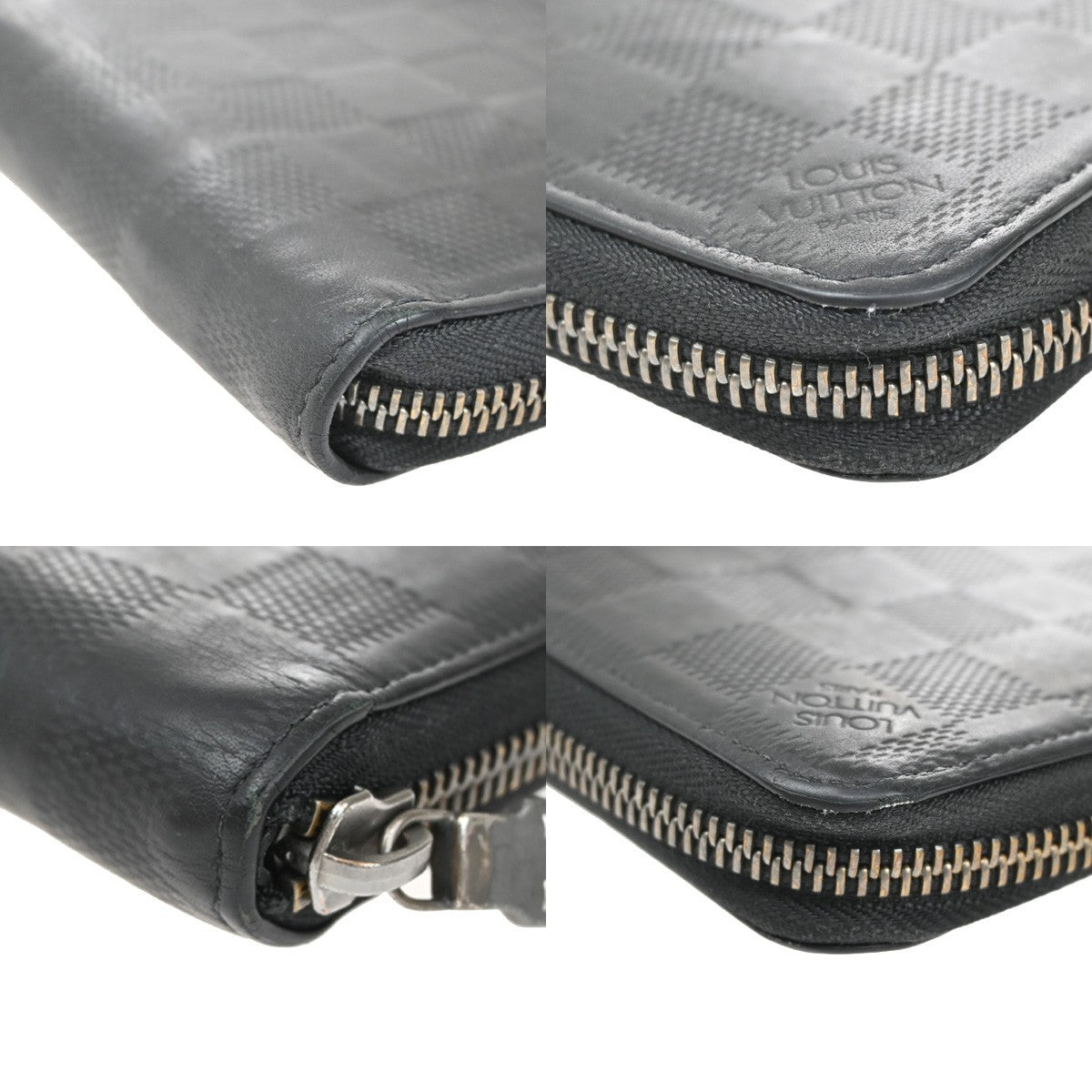 LOUIS VUITTON Zippy Wallet Vertical Damier Infini Leather Black N63548 68KB391
