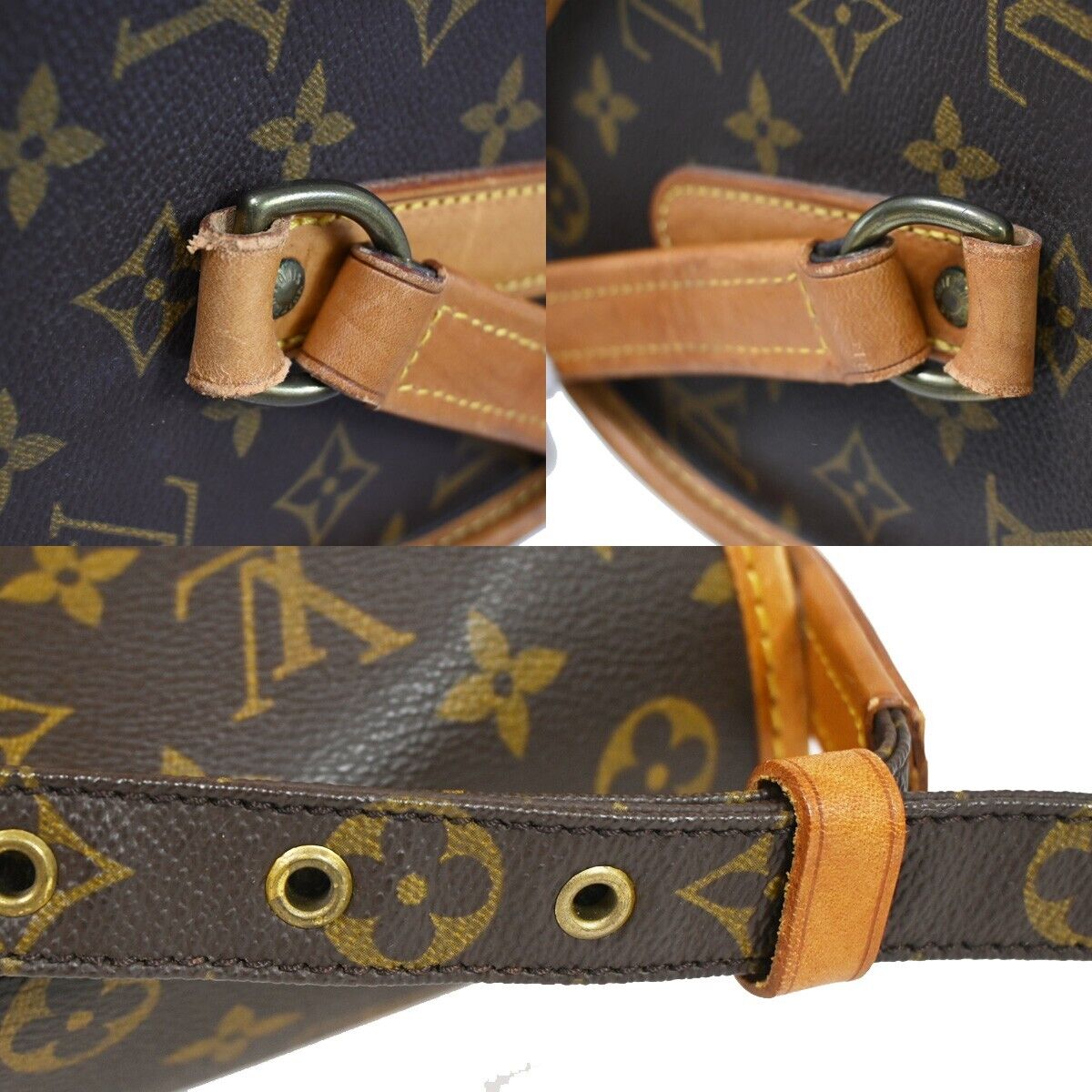 LOUIS VUITTON Logo Marne Shoulder Bag Monogram Leather Brown M51369 85YE213