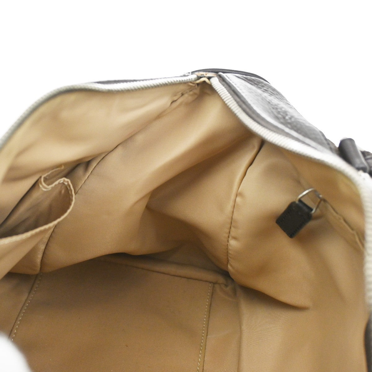 CHRISTIAN DIOR Logo Trotter Pattern Street Chic Bag Canvas Leather Beige 15CA370
