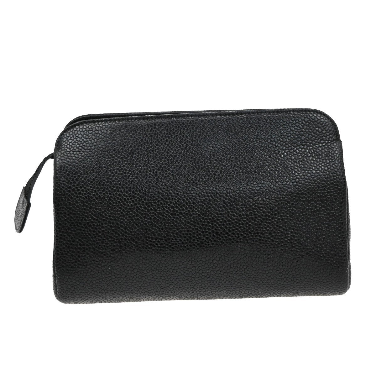 CHANEL CC Logo Mini Pouch Bag Grained Calfskin Leather Black GHW France 34KB454