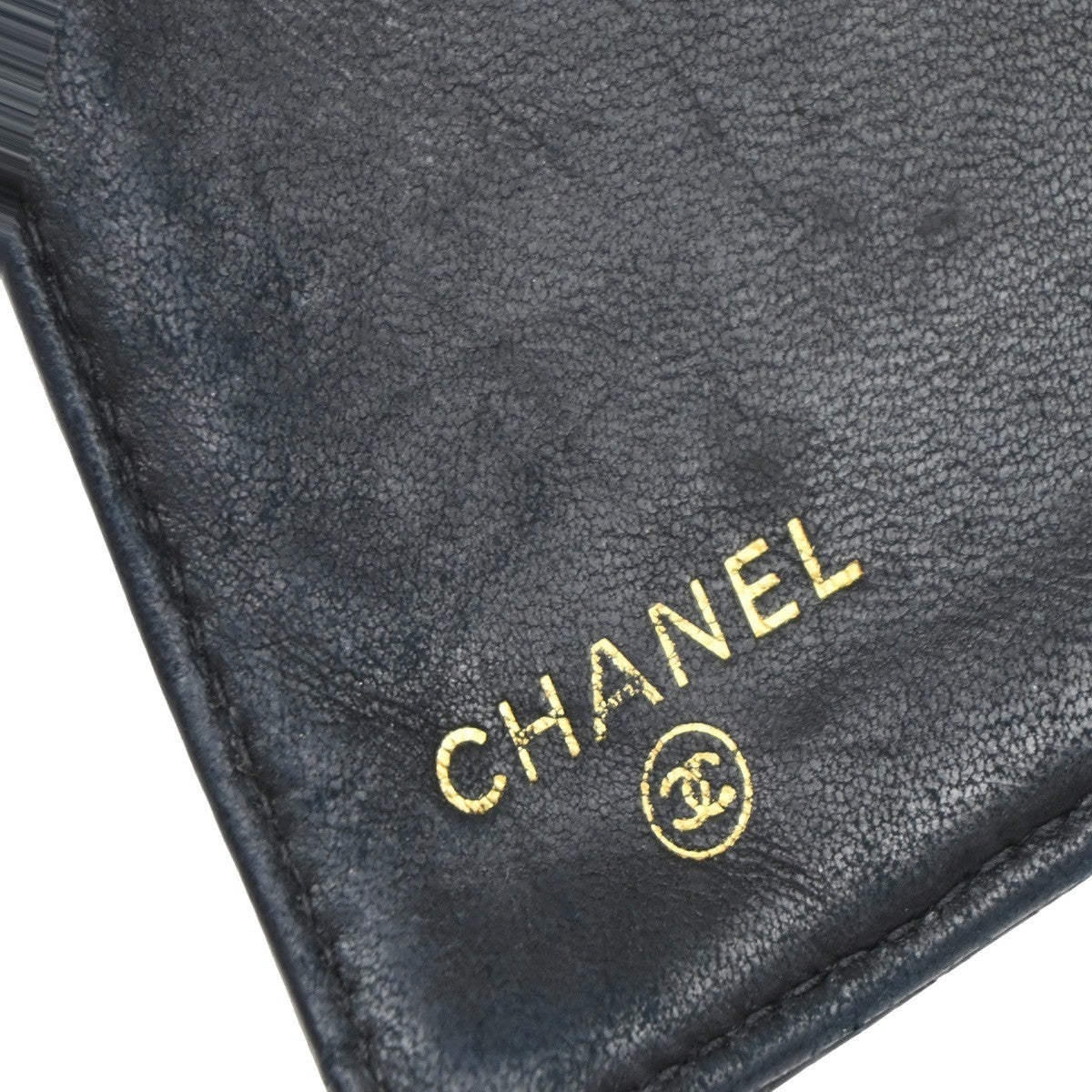CHANEL CC Logo Long Bifold Wallet Grained Calfskin Leather Black 61RF542